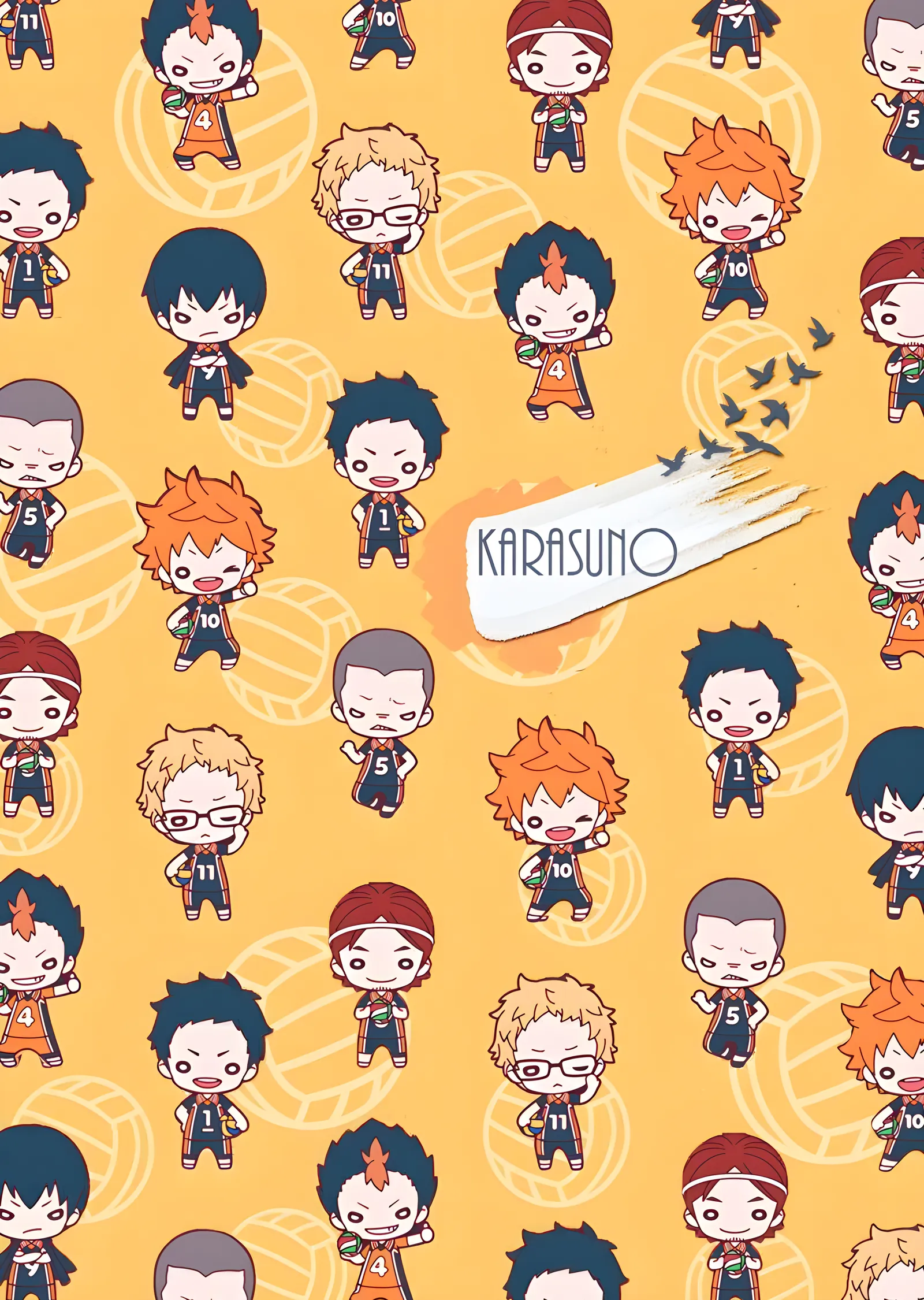 Haikyu!! Karasuno Chibi Deseni metal tablo