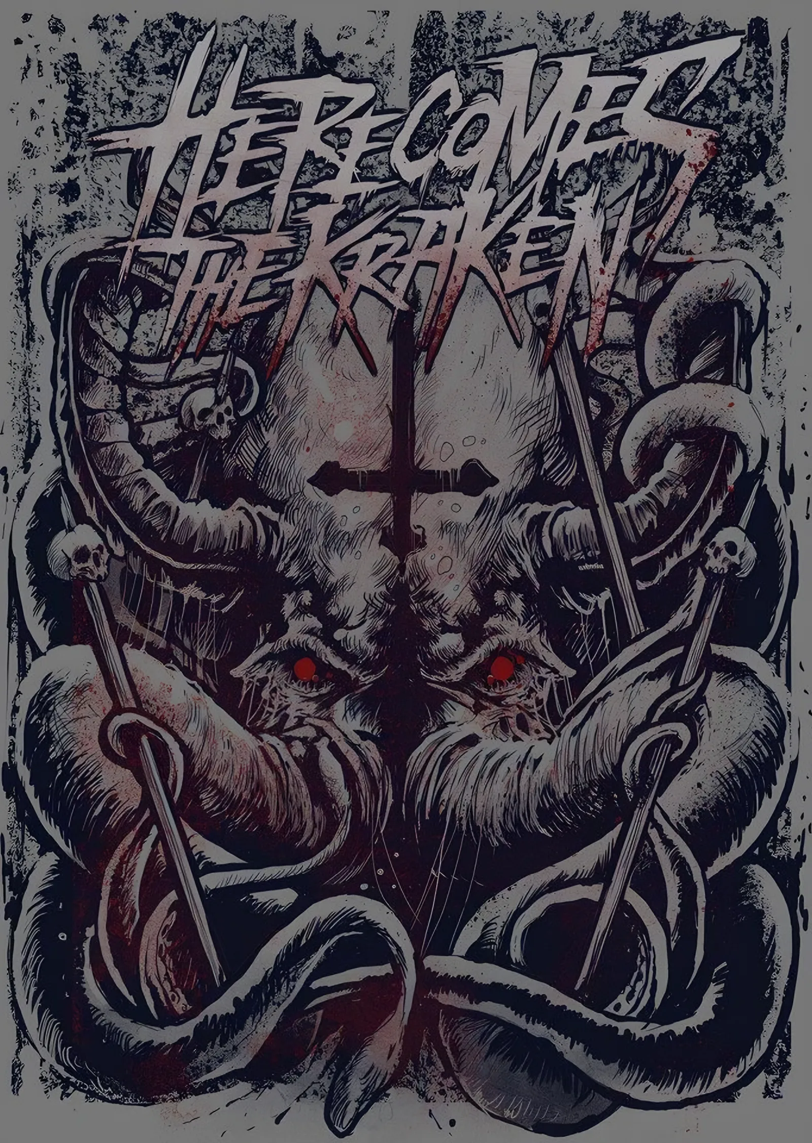 Here Comes the Kraken - Ahtapot metal tablo