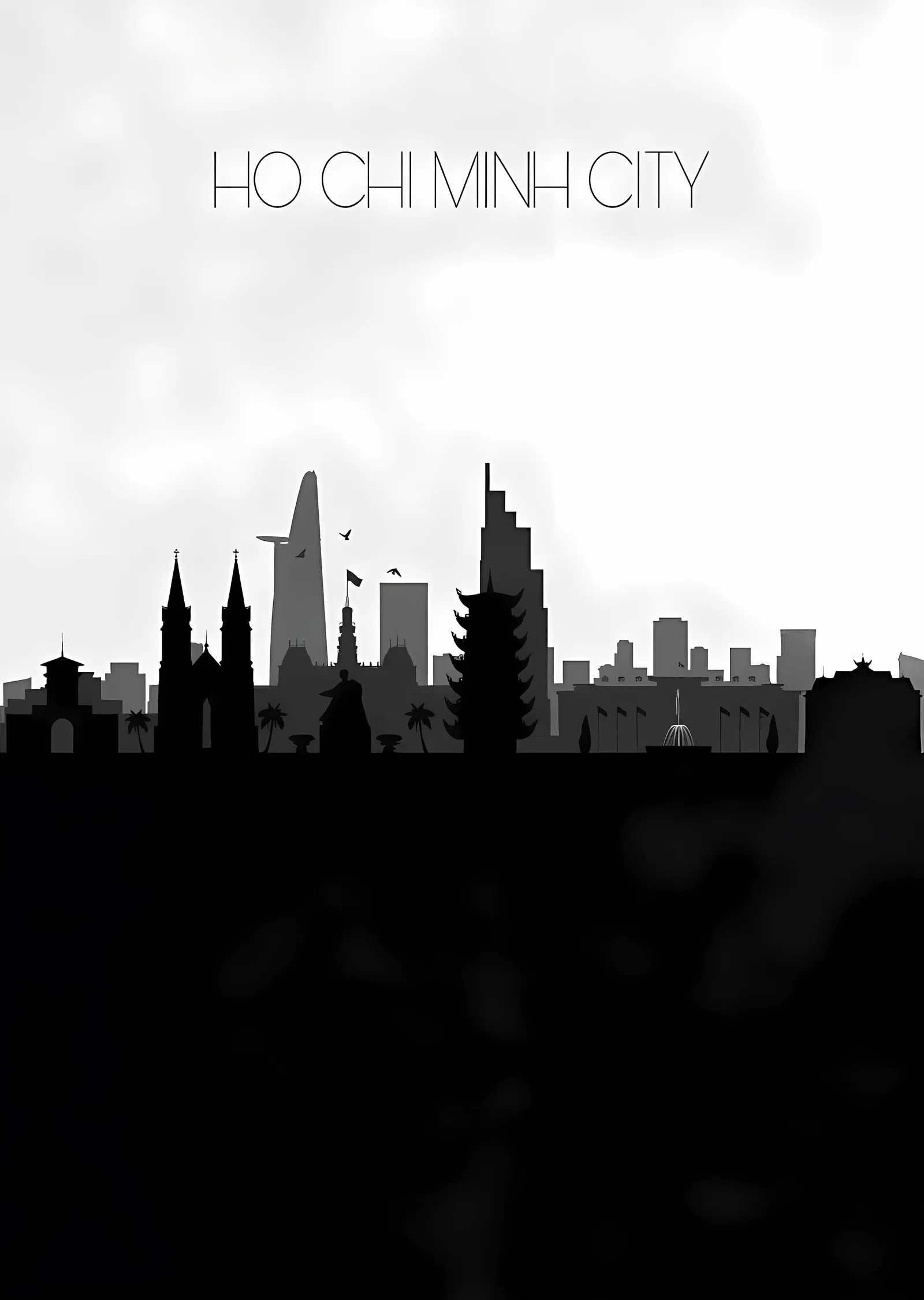 Ho Chi Minh Silueti metal tablo