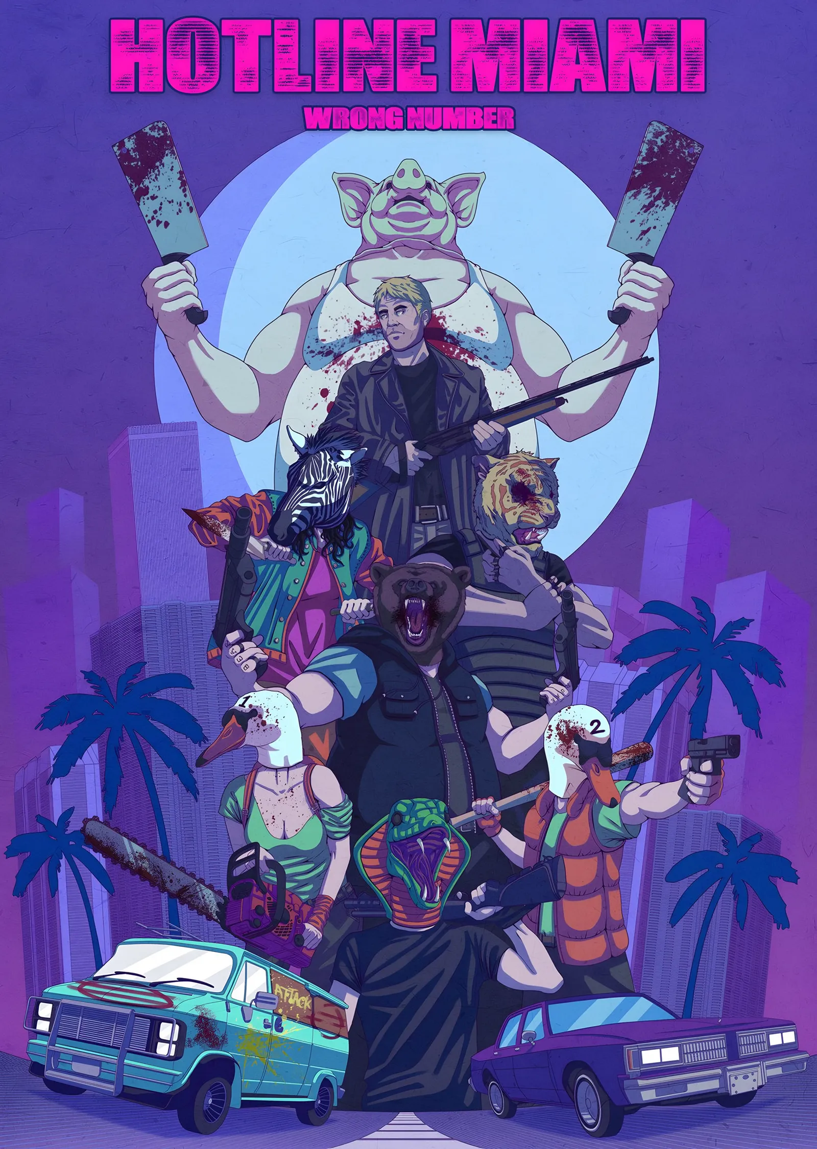 Hotline Miami 2 - Wrong Number metal tablo