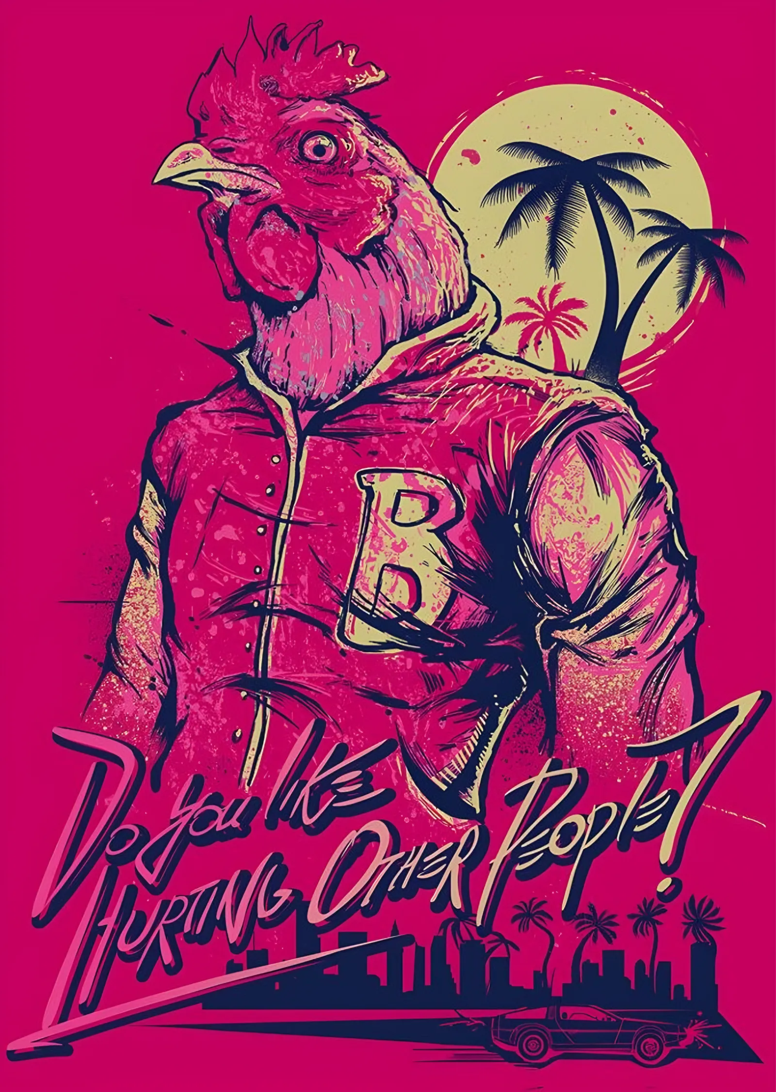 Hotline Miami - Horoz Maskesi metal tablo