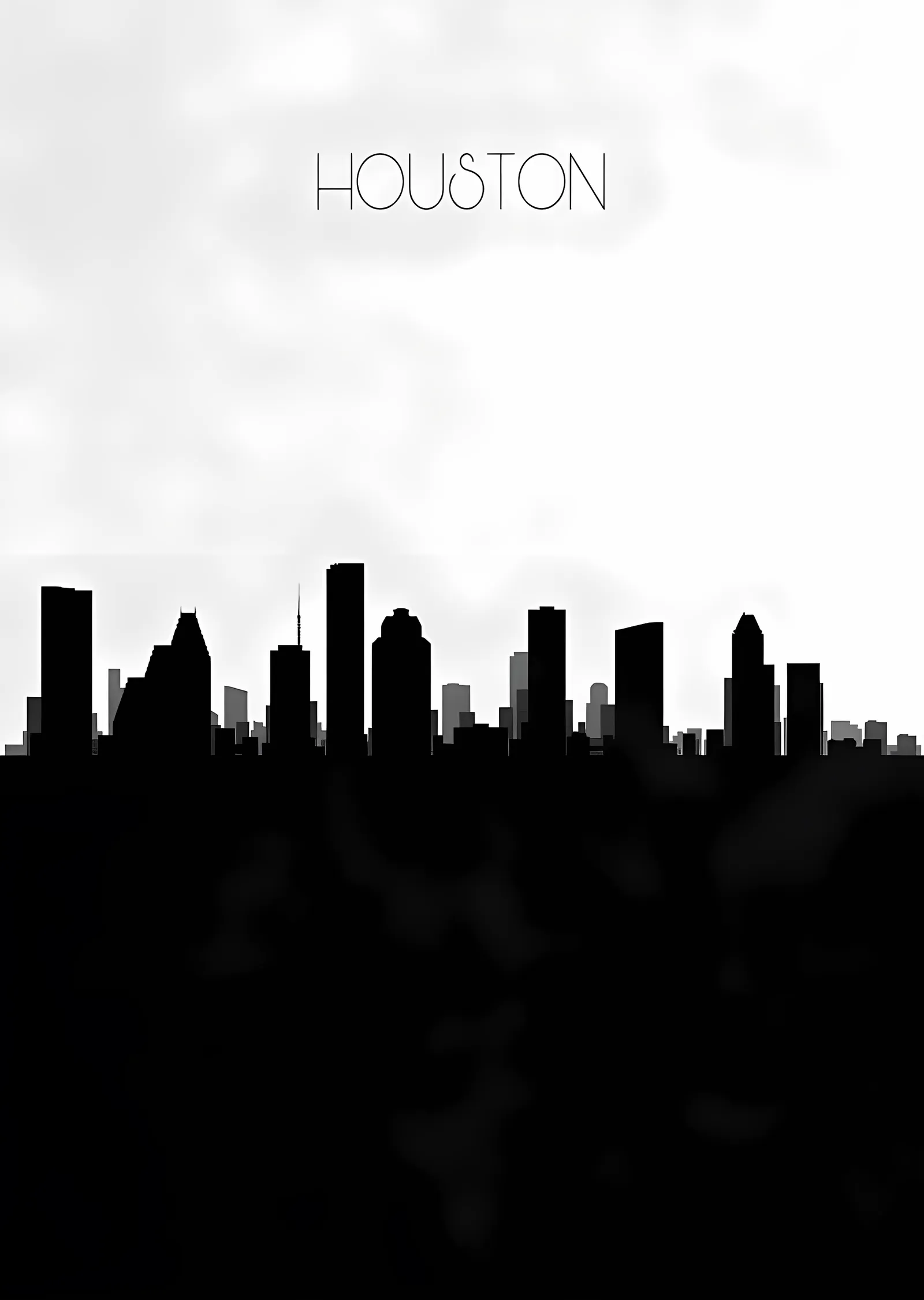 Houston Silueti metal tablo