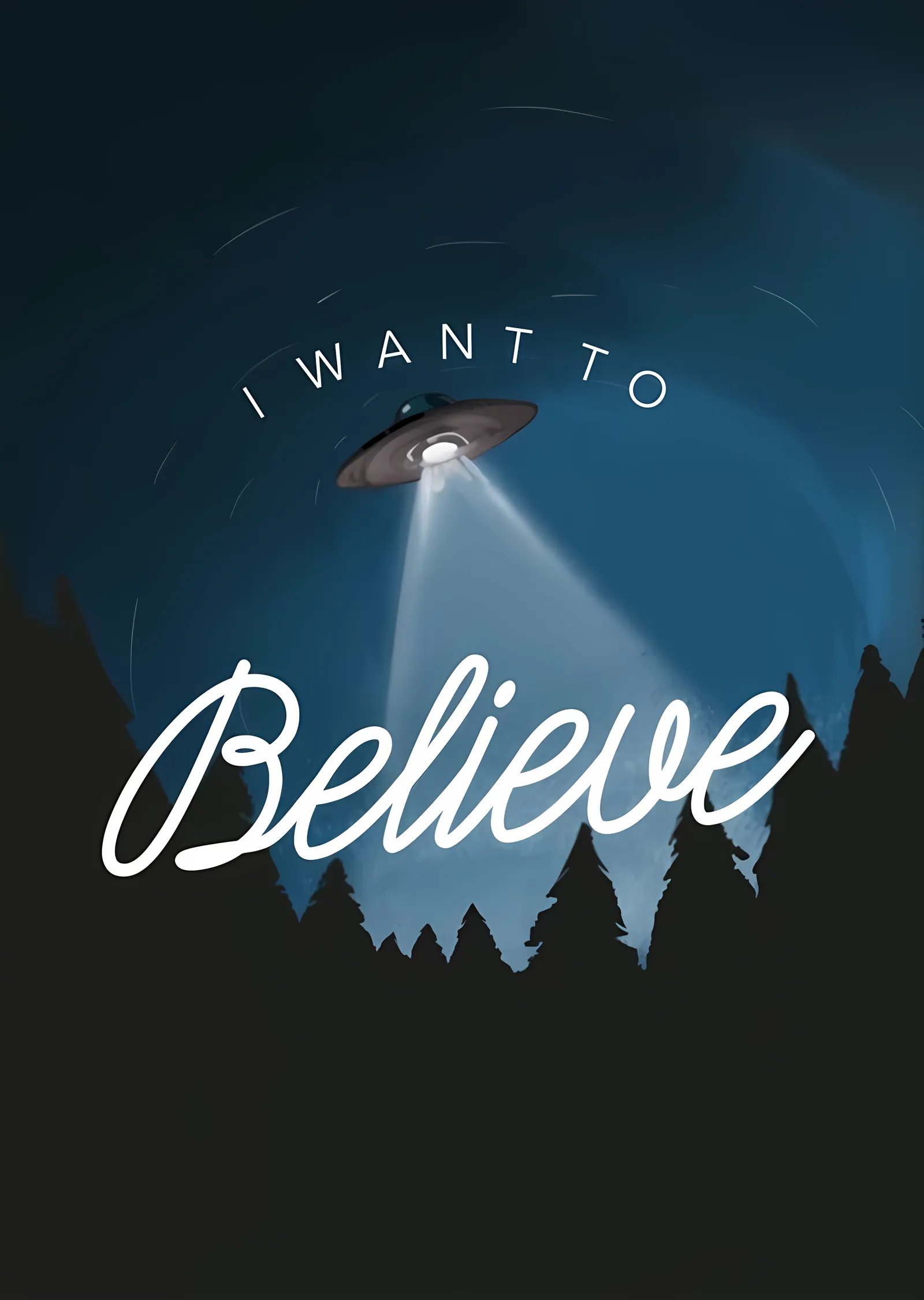 I Want to Believe metal tablo