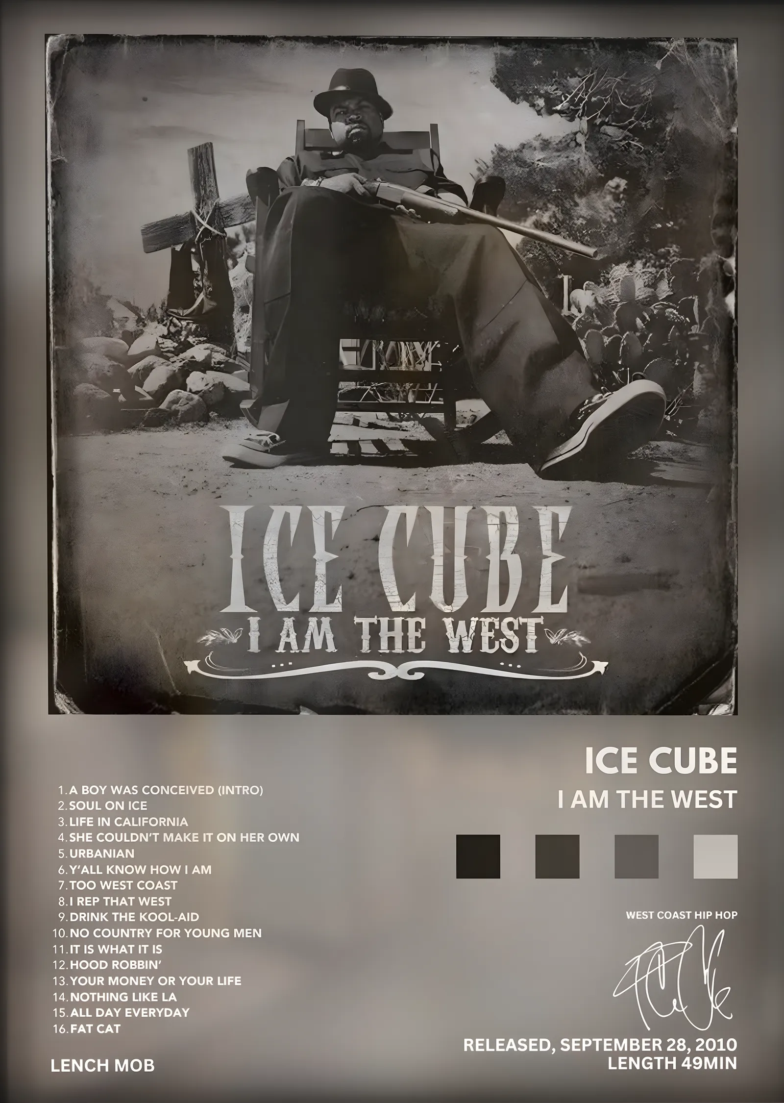 Ice Cube: I Am the West metal tablo