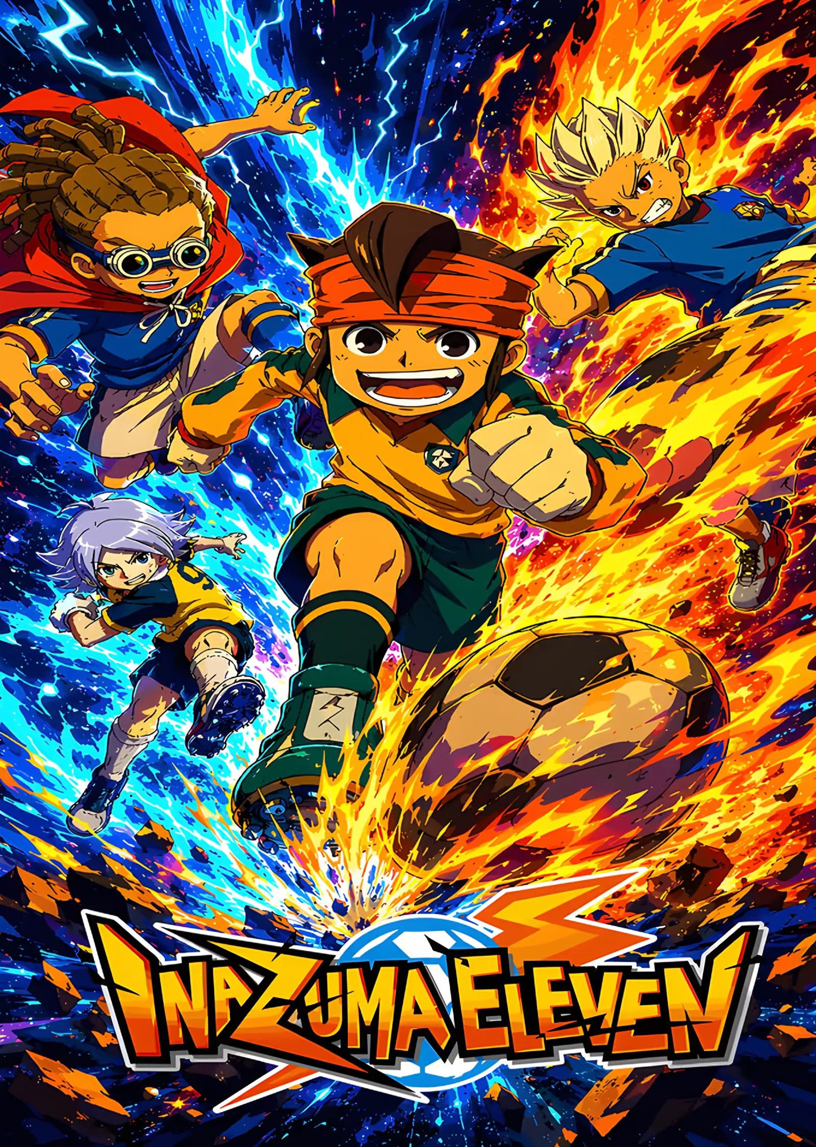 Inazuma Eleven: Alev ve Buzda Şut metal tablo