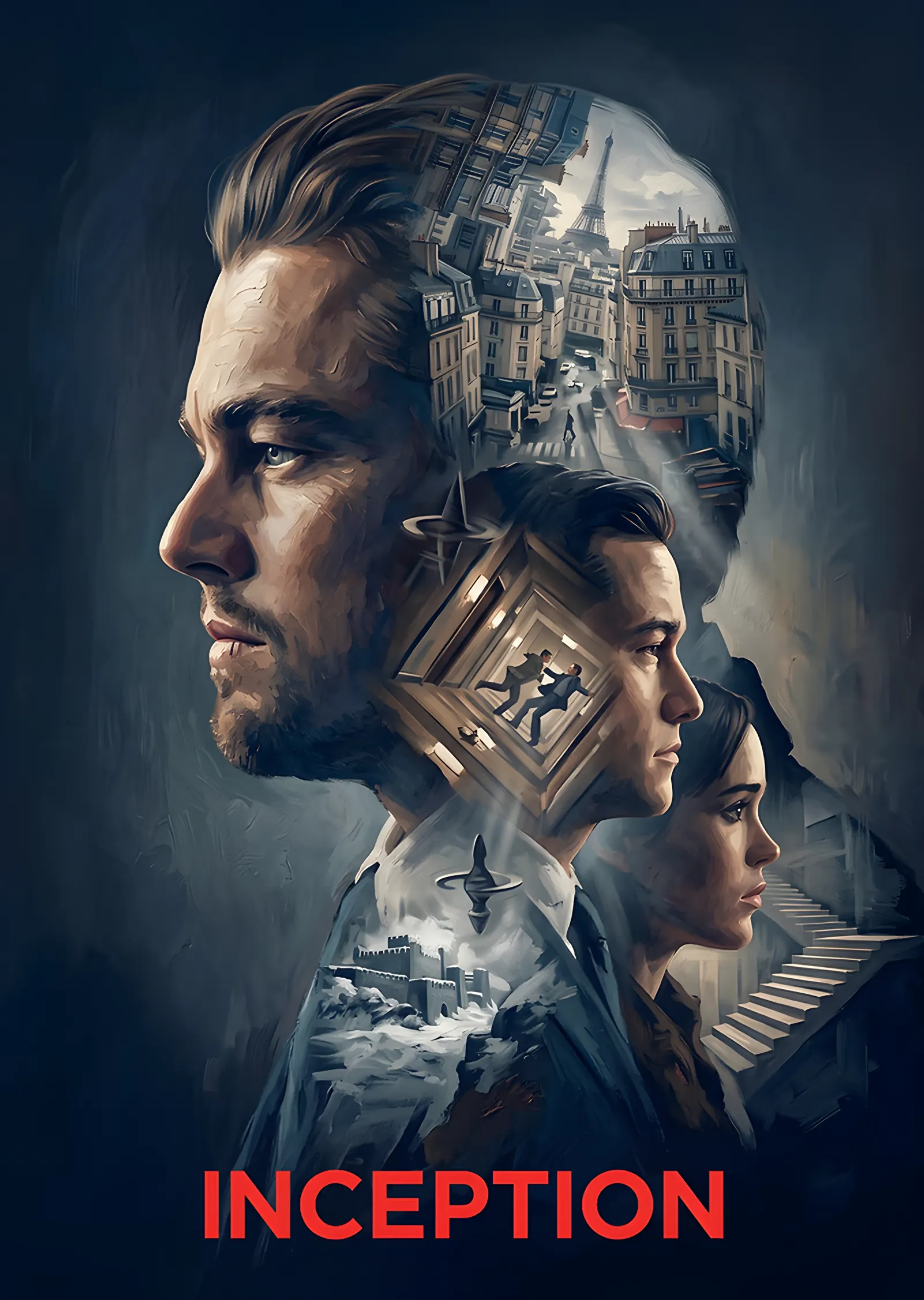 Inception - Katmanlı Şehir metal tablo