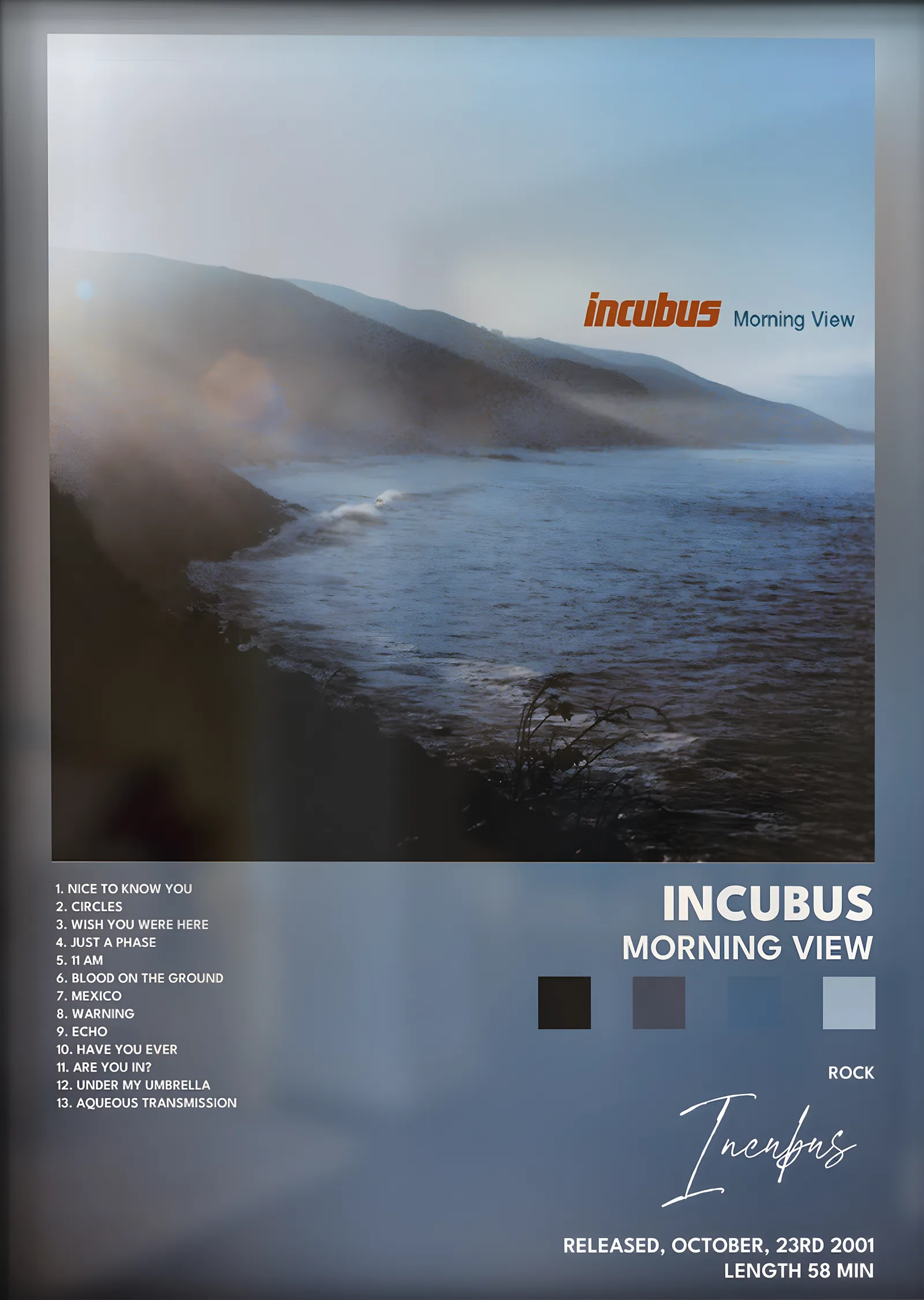 Incubus: Morning View metal tablo