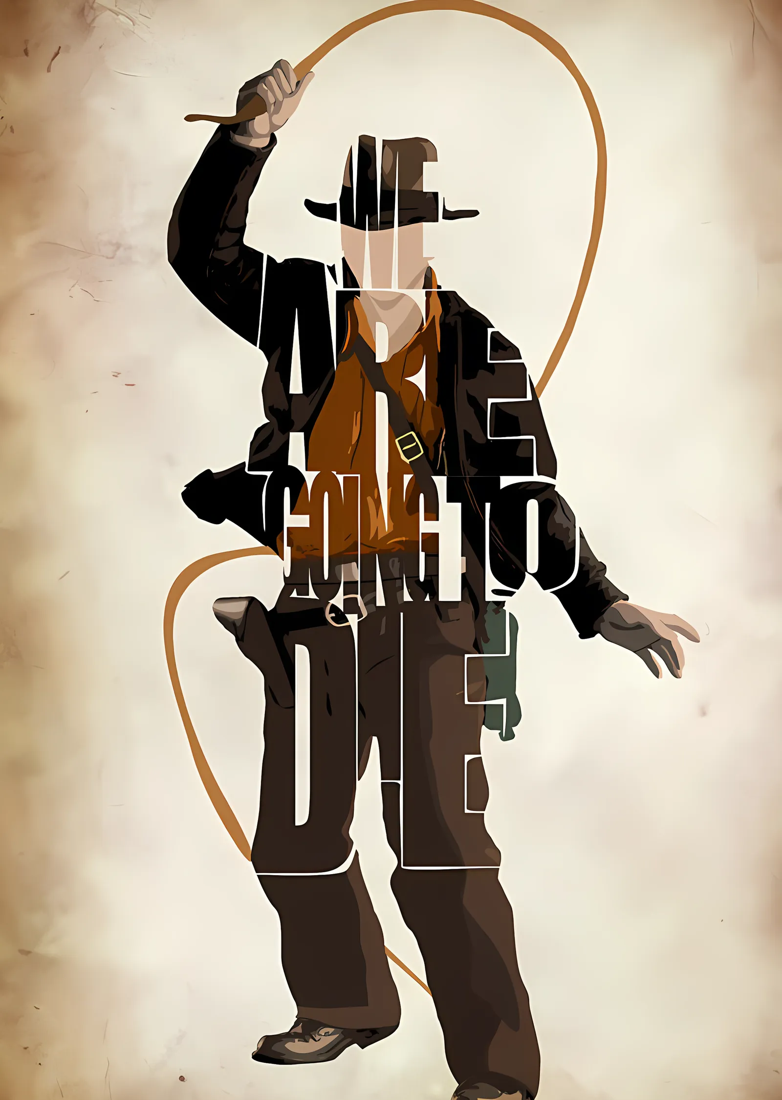 Indiana Jones - Tipografi Portre II metal tablo