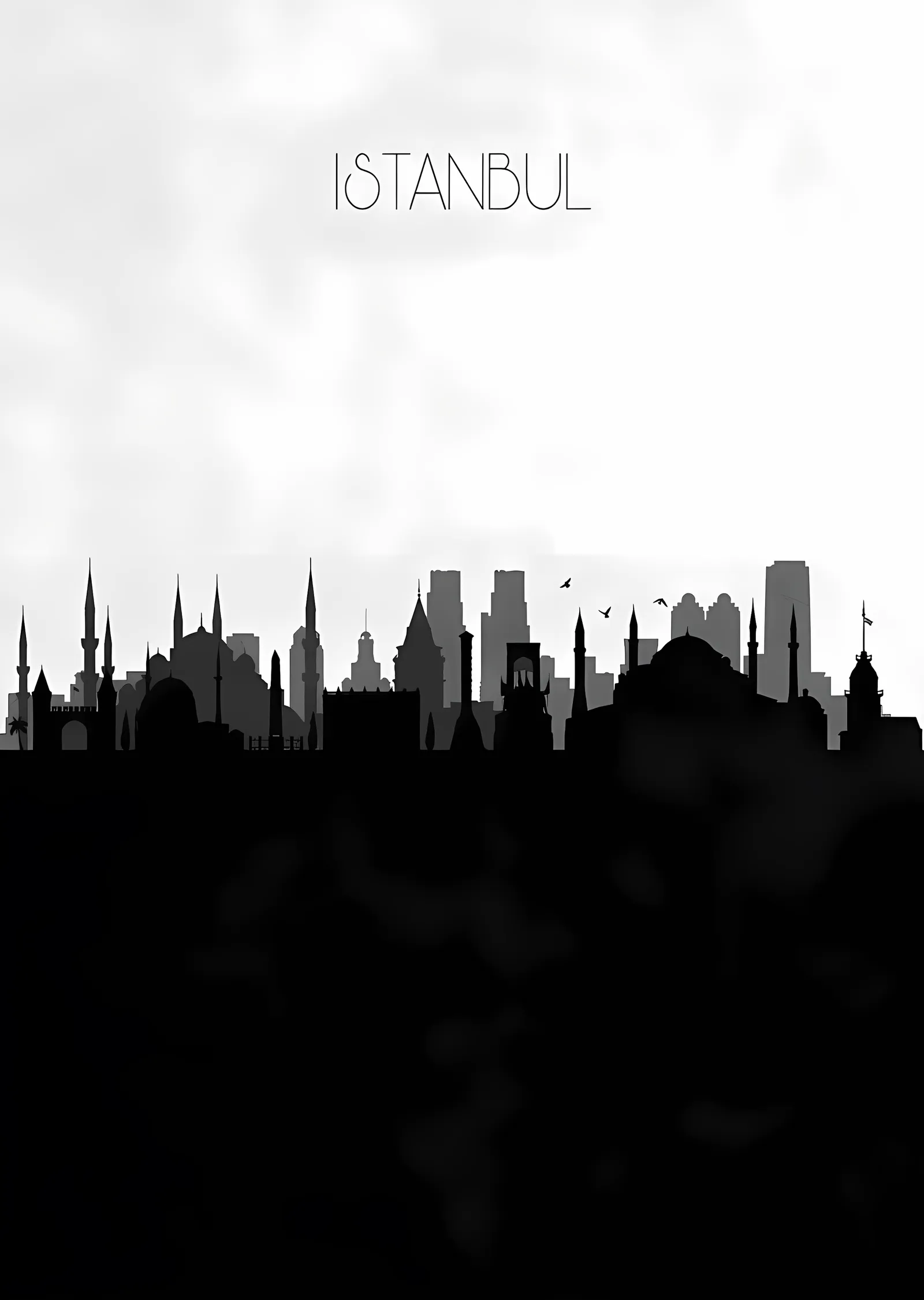 İstanbul Silueti metal tablo