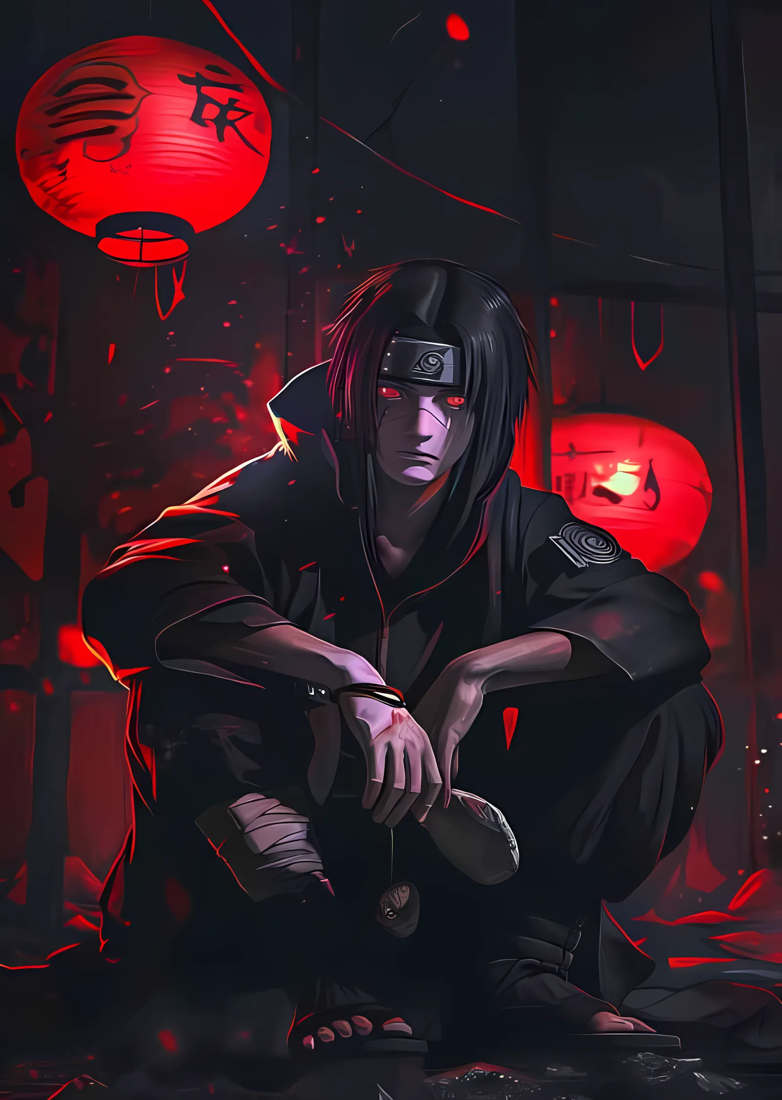 Itachi Uchiha - Kızıl Fener Gölgesinde metal tablo