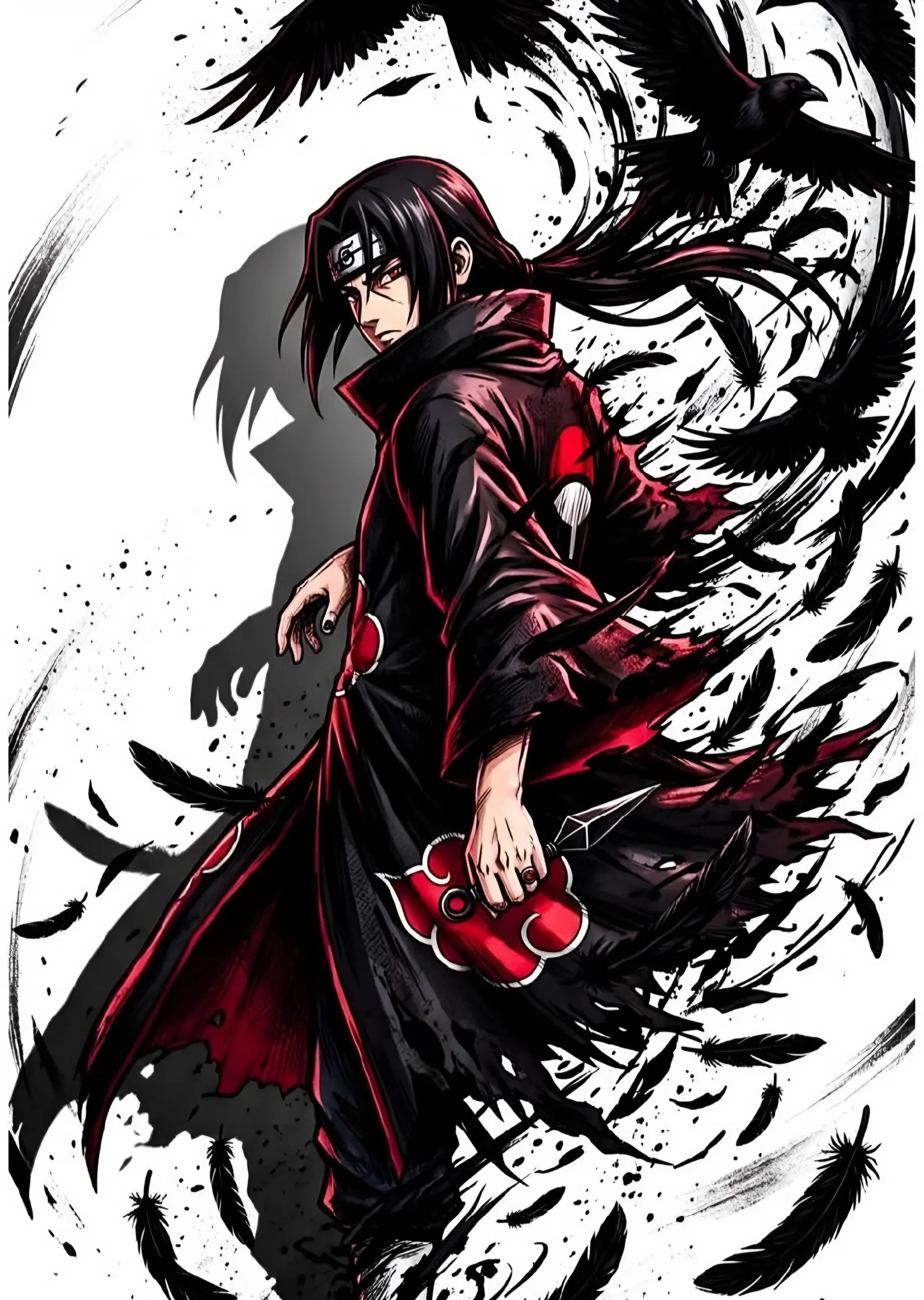 Itachi Uchiha - Karga Sürüsü metal tablo