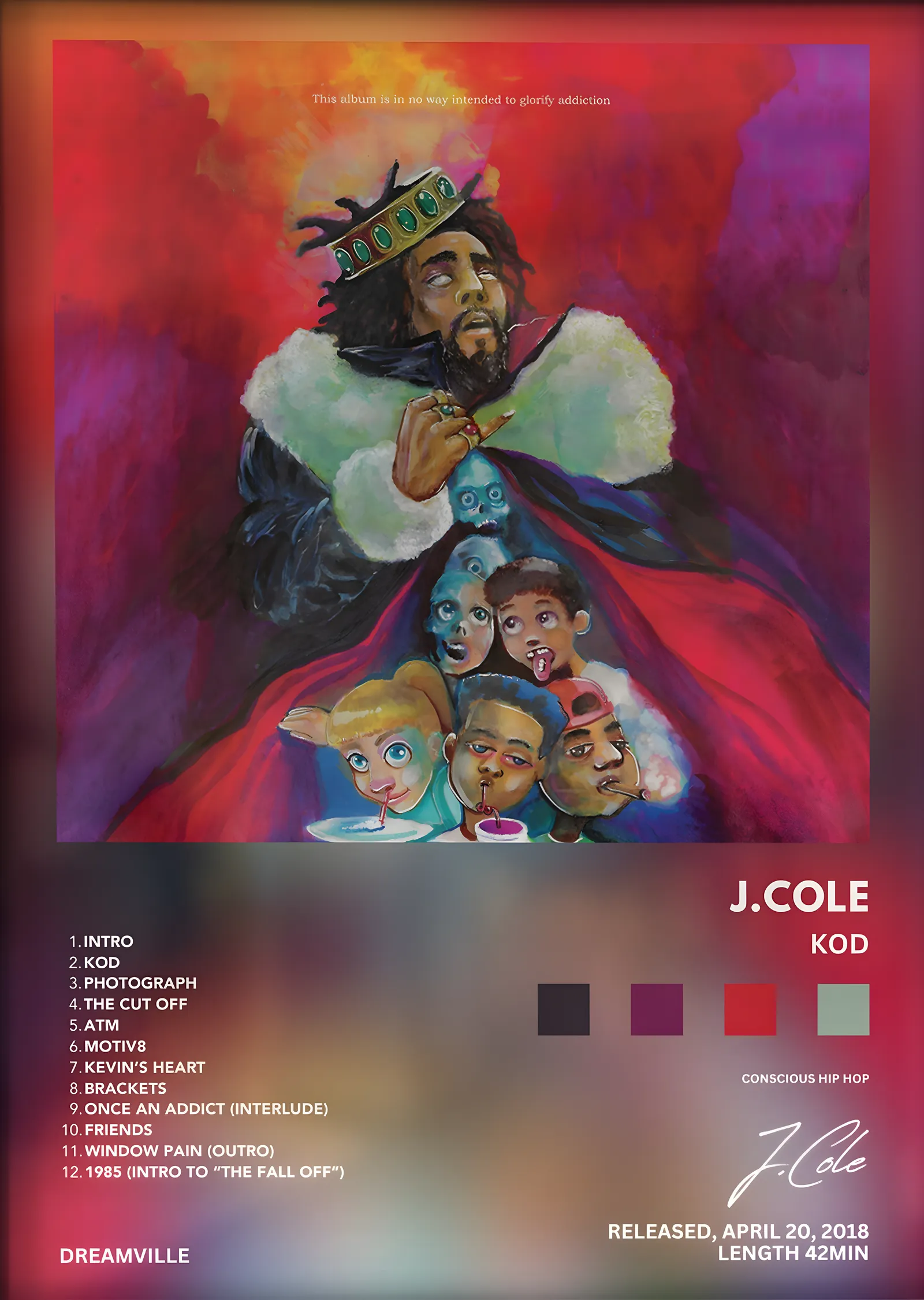 J. Cole: KOD metal tablo