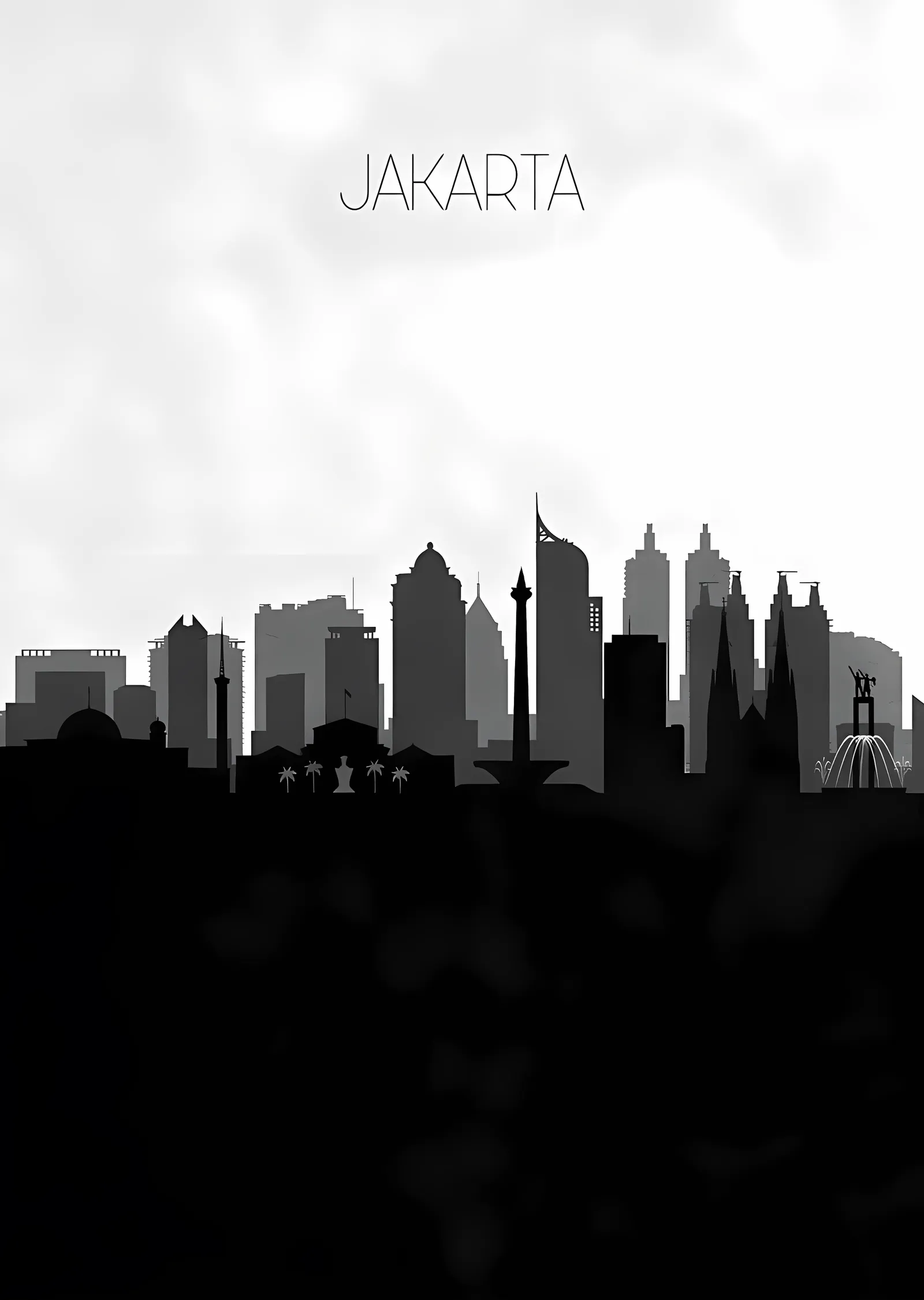 Jakarta Silueti metal tablo