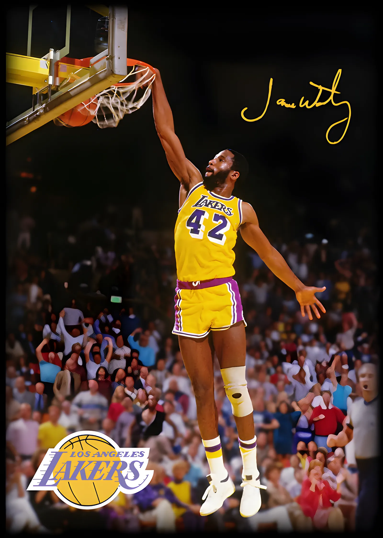 James Worthy - Los Angeles Lakers metal tablo