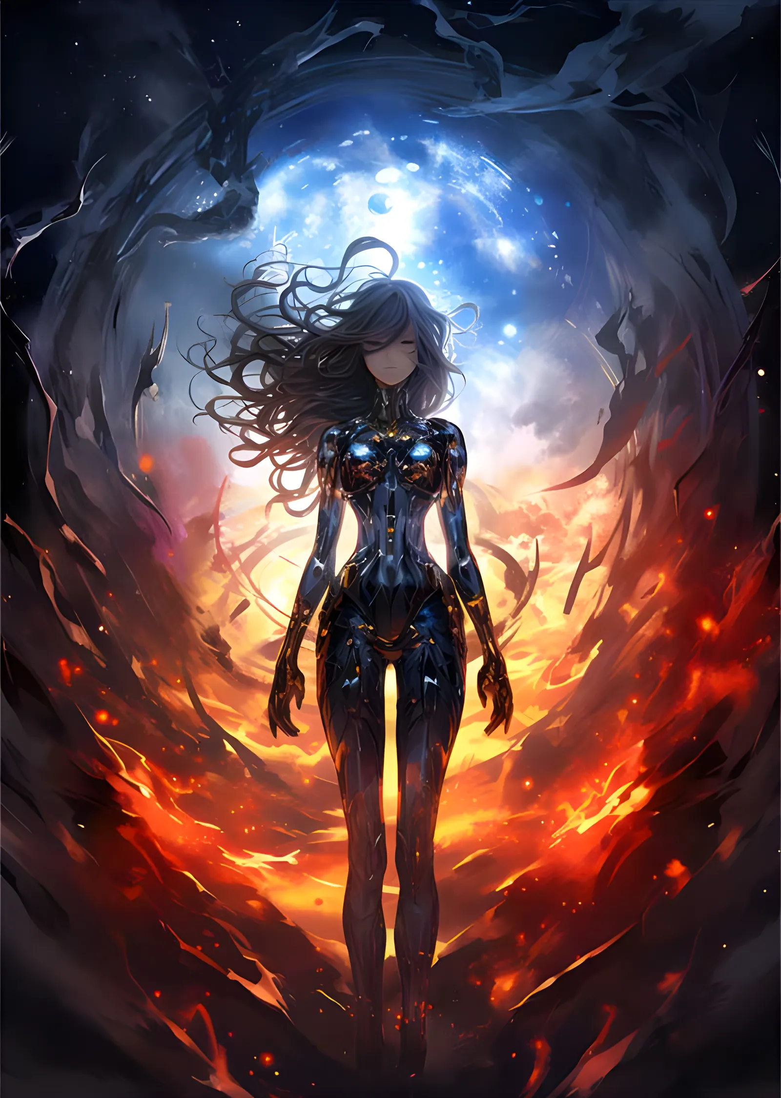Ateş ile Yıldızlar Arasında Anime Figür metal tablo