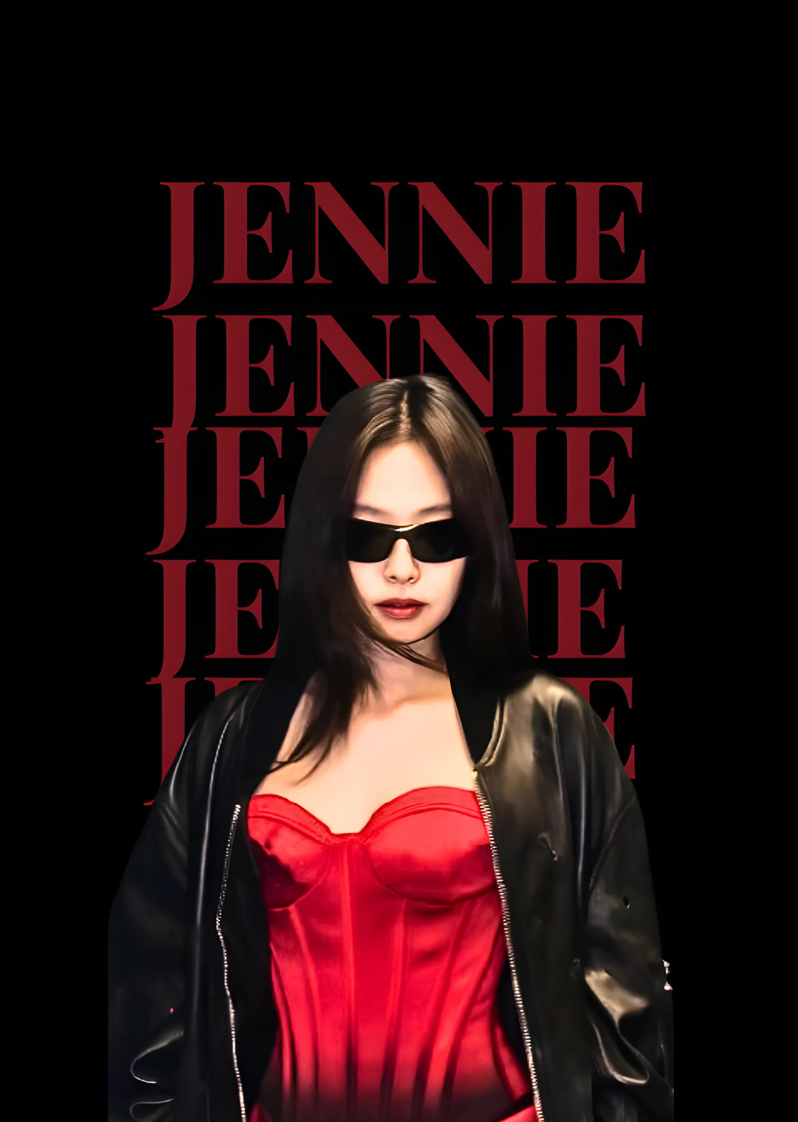 Jennie - Tekrarlı Tipografi metal tablo