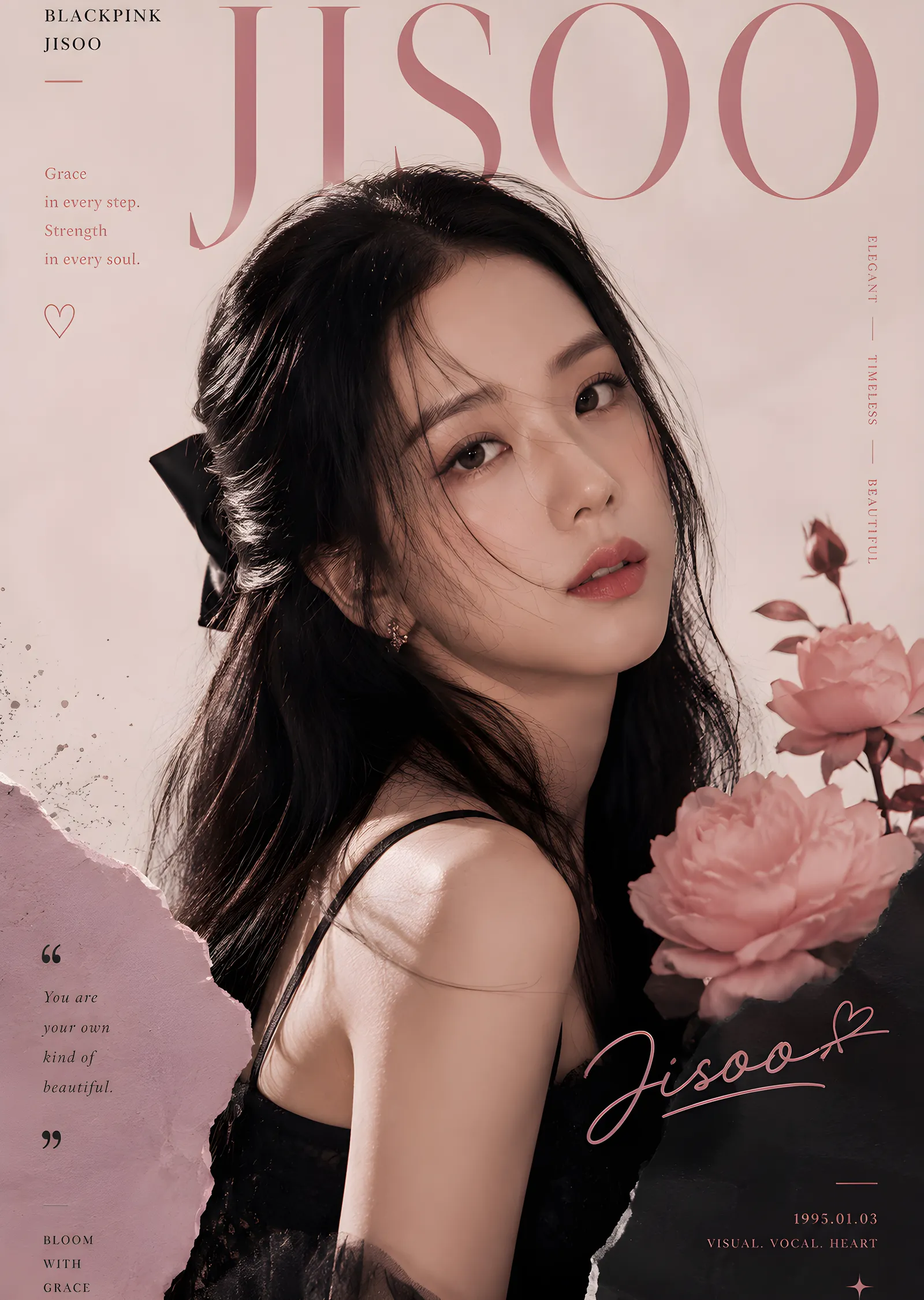 Jisoo - Şakayık metal tablo