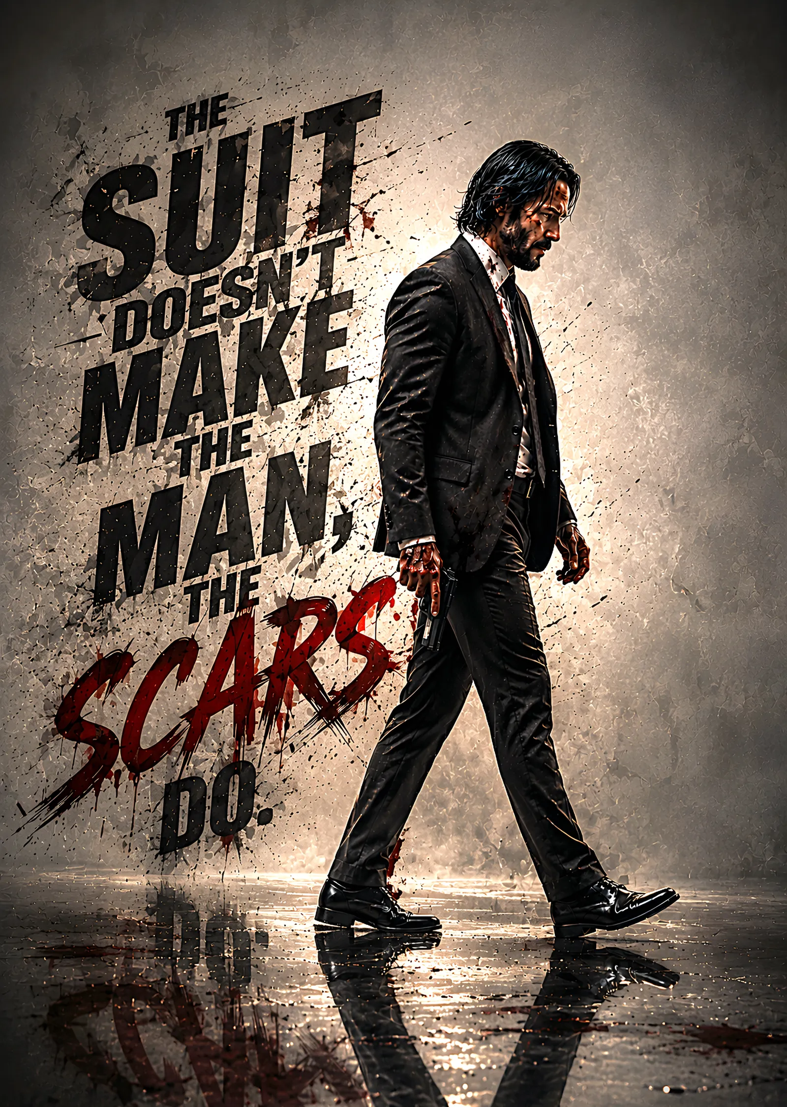 John Wick: The Suit Doesn't Make the Man metal tablo