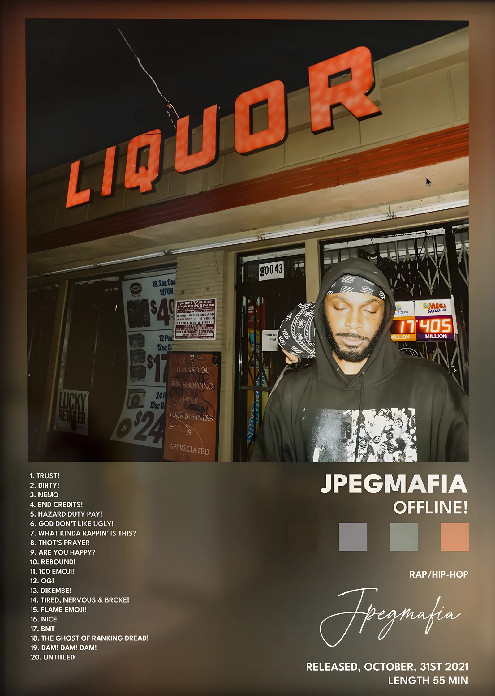 JPEGMAFIA: Offline! metal tablo