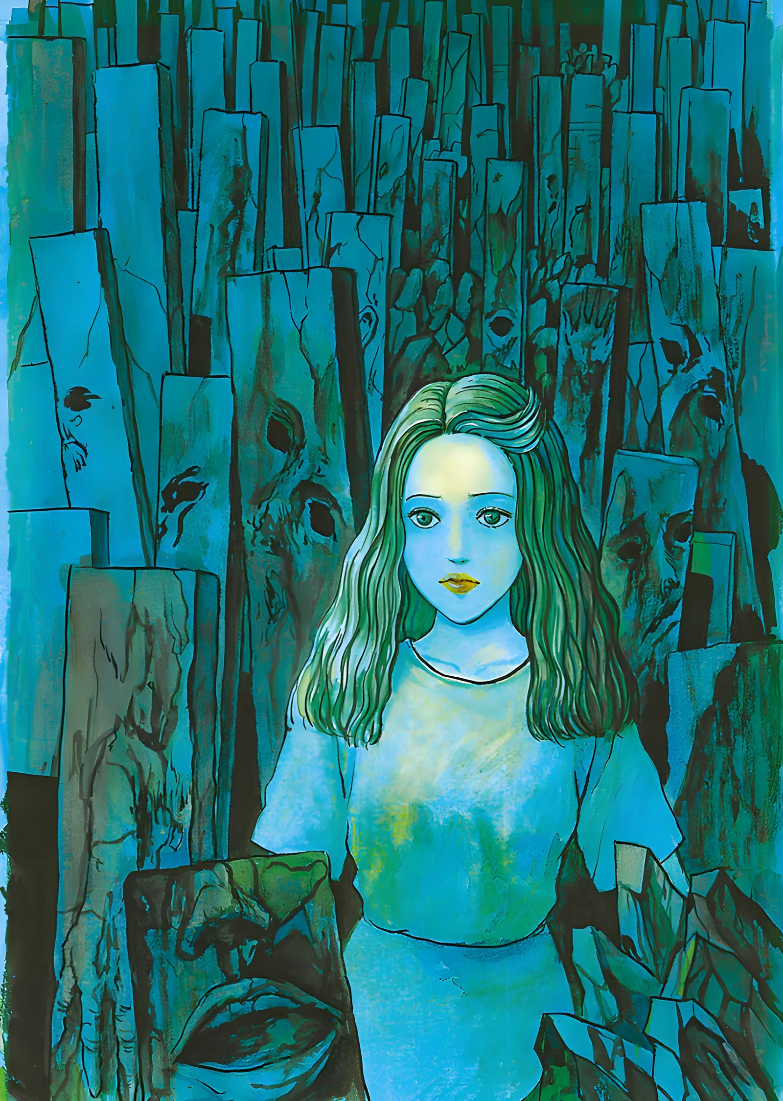 Junji Ito - Yüzler Ormanı metal tablo