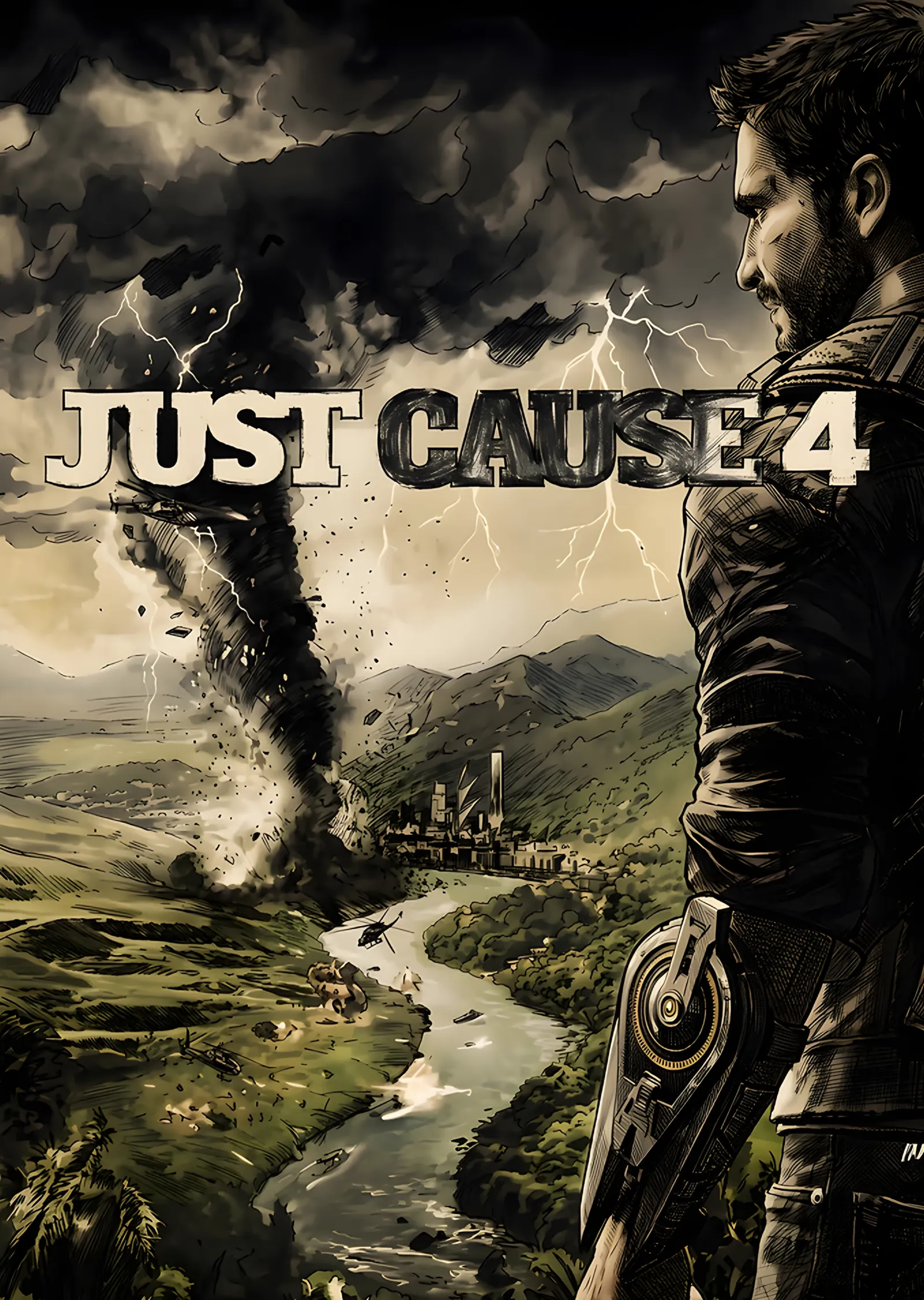 Just Cause 4: Vadide Hortum ve Kahraman metal tablo
