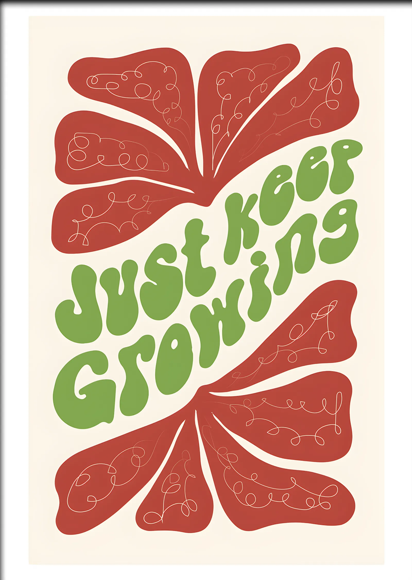 Just Keep Growing Yapraklar metal tablo