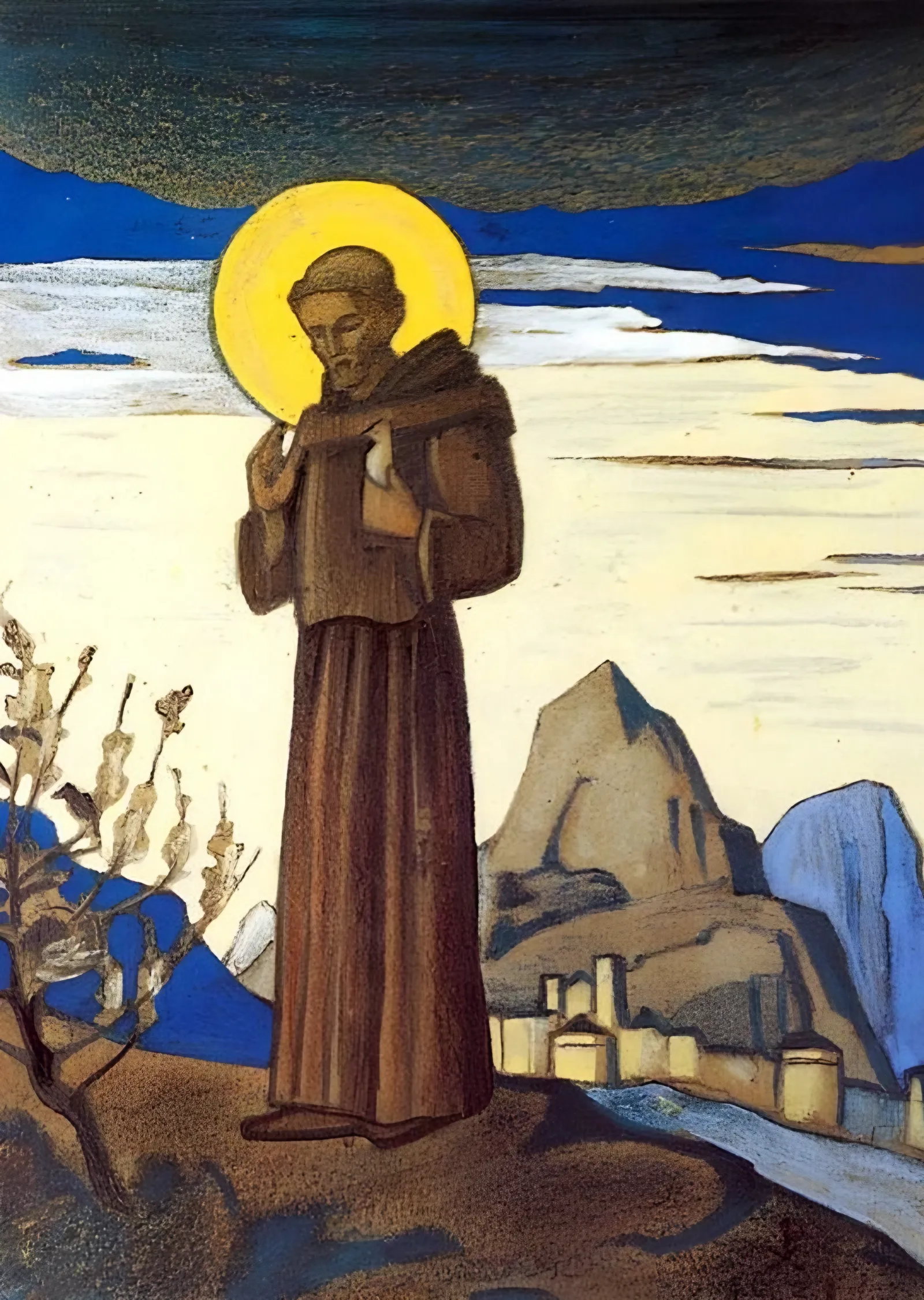 Kayalıkta Keşiş - Nicholas Roerich metal tablo