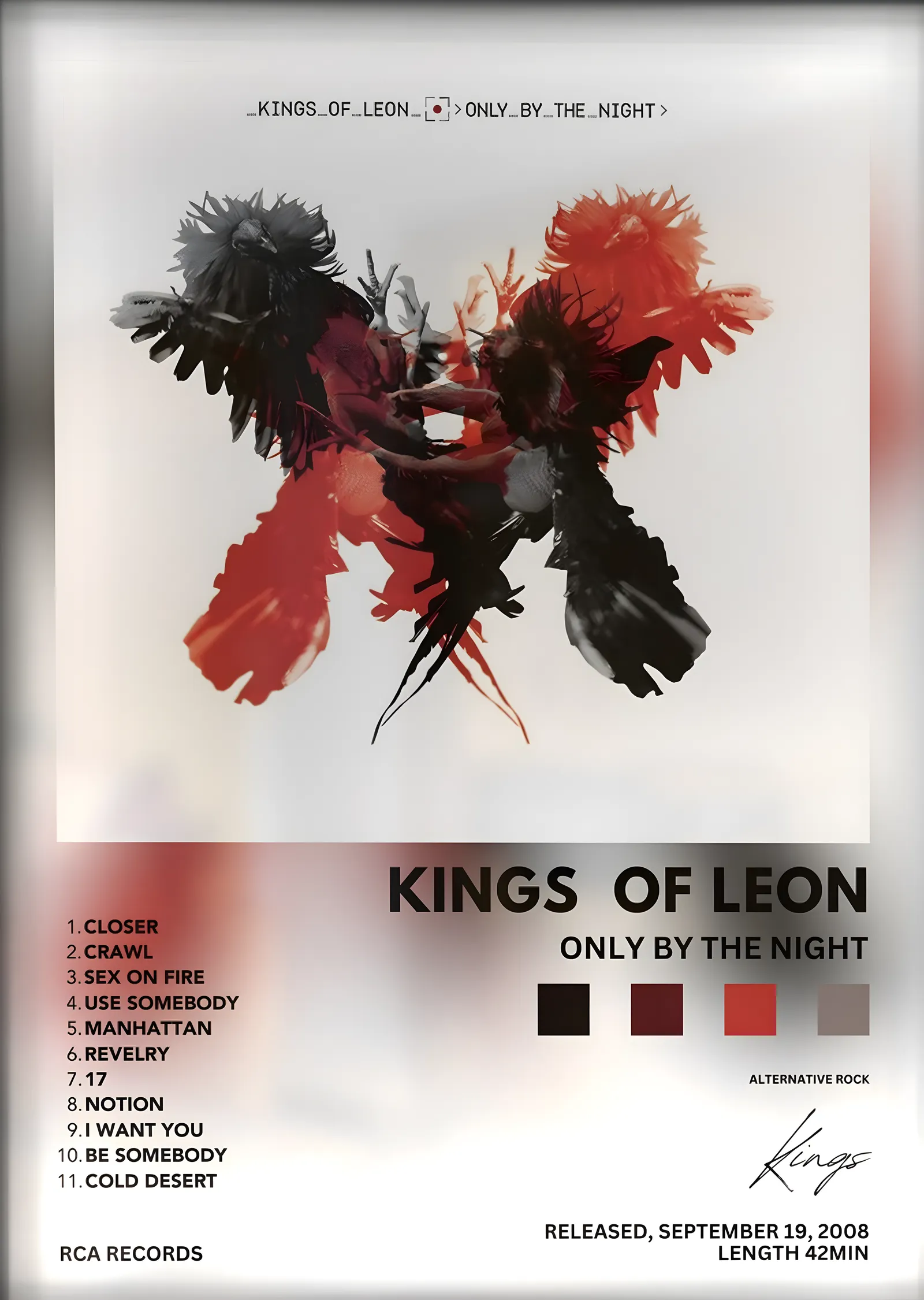 Kings of Leon: Only by the Night metal tablo
