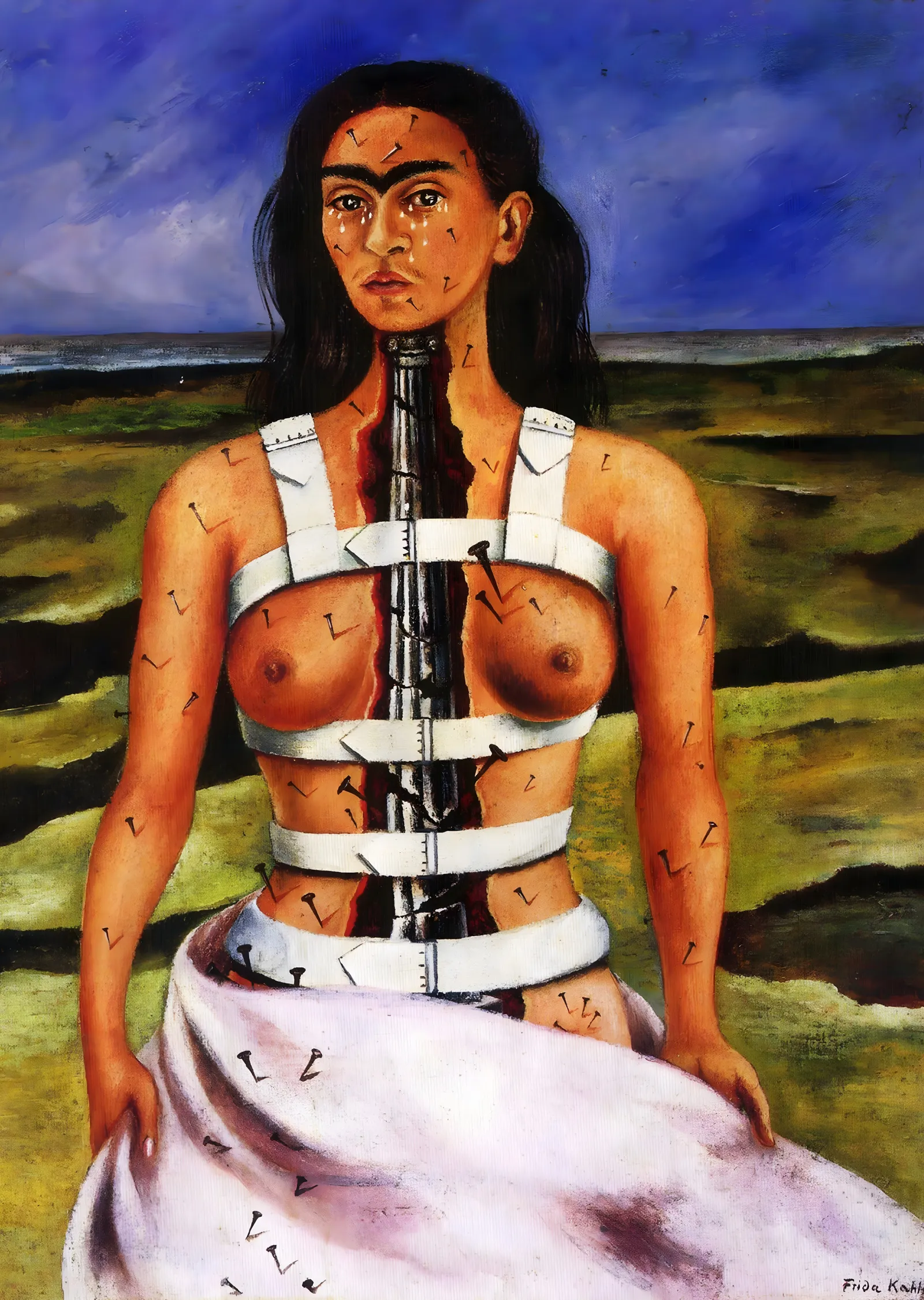Kırık Sütun - Frida Kahlo metal tablo