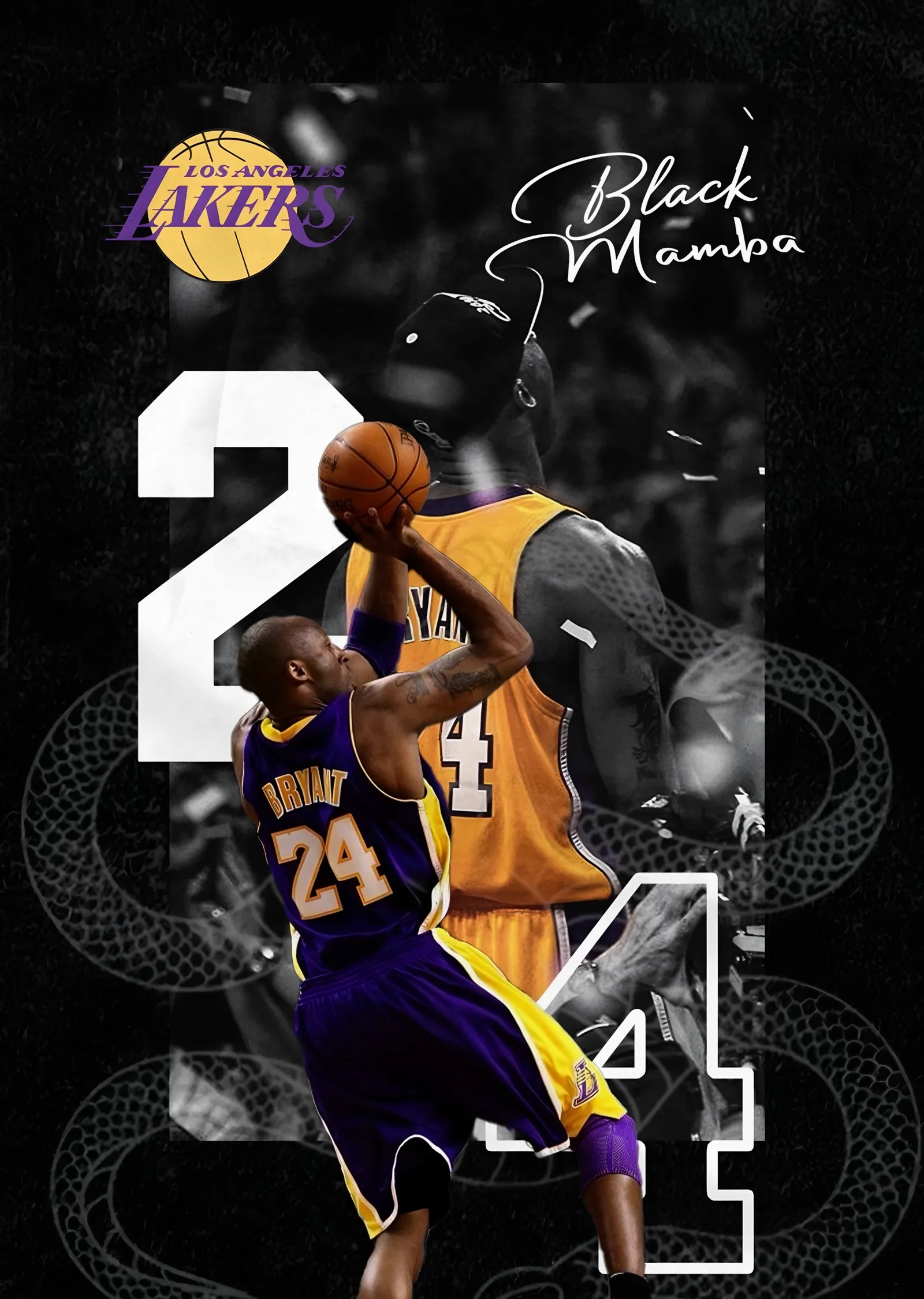 Kobe Bryant: 24 Numara Kompozisyonu metal tablo