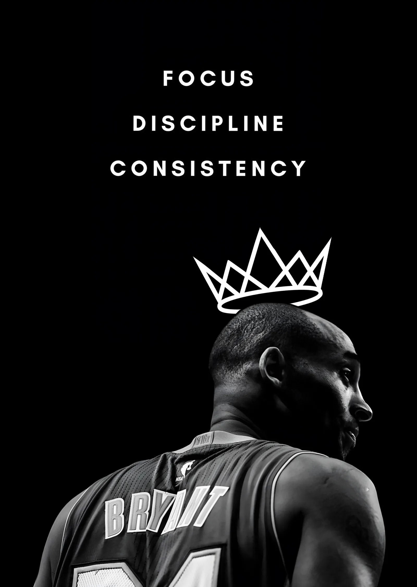 Kobe Bryant: Focus Discipline Consistency metal tablo