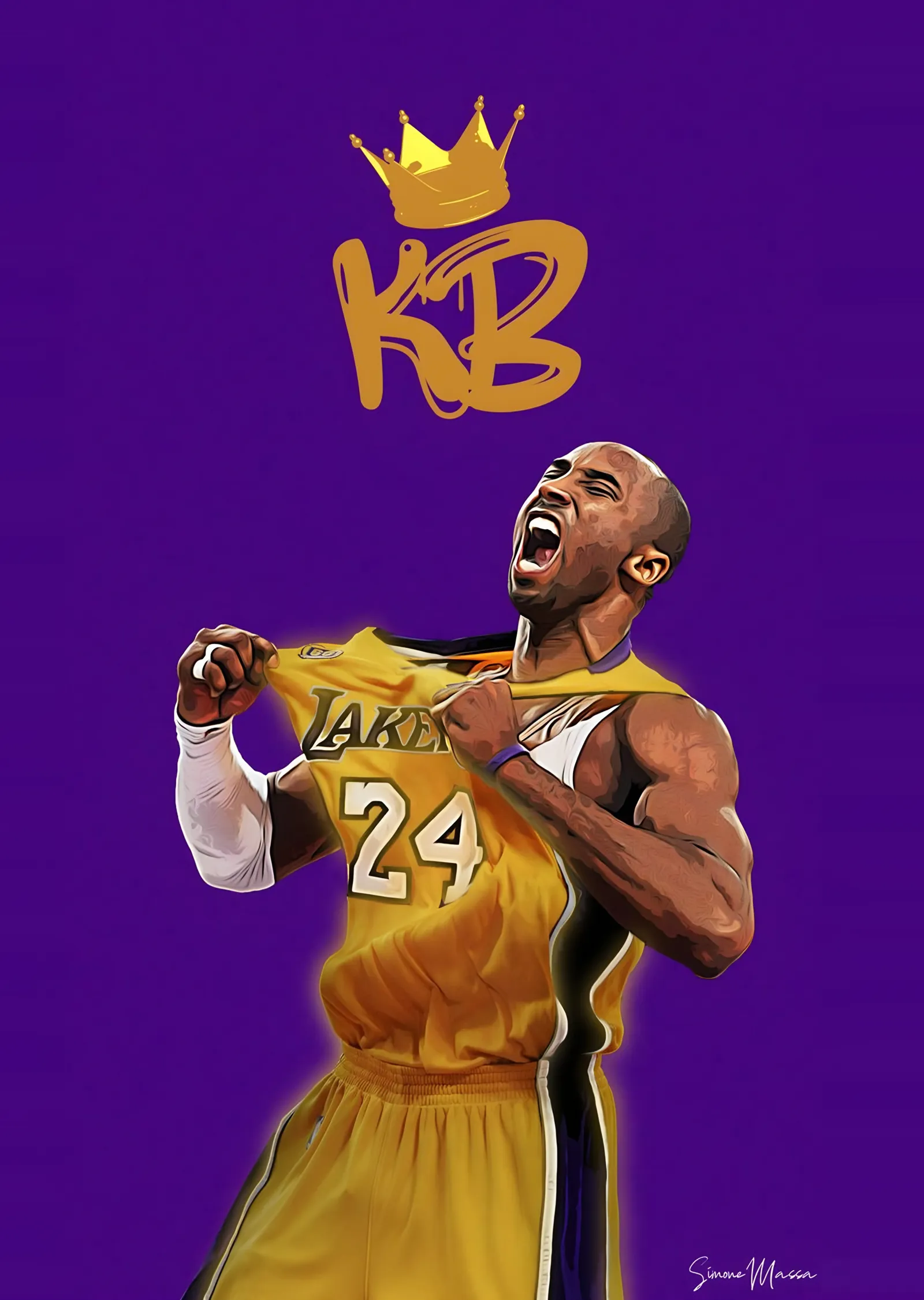 Kobe Bryant: KB Taçlı Portre metal tablo
