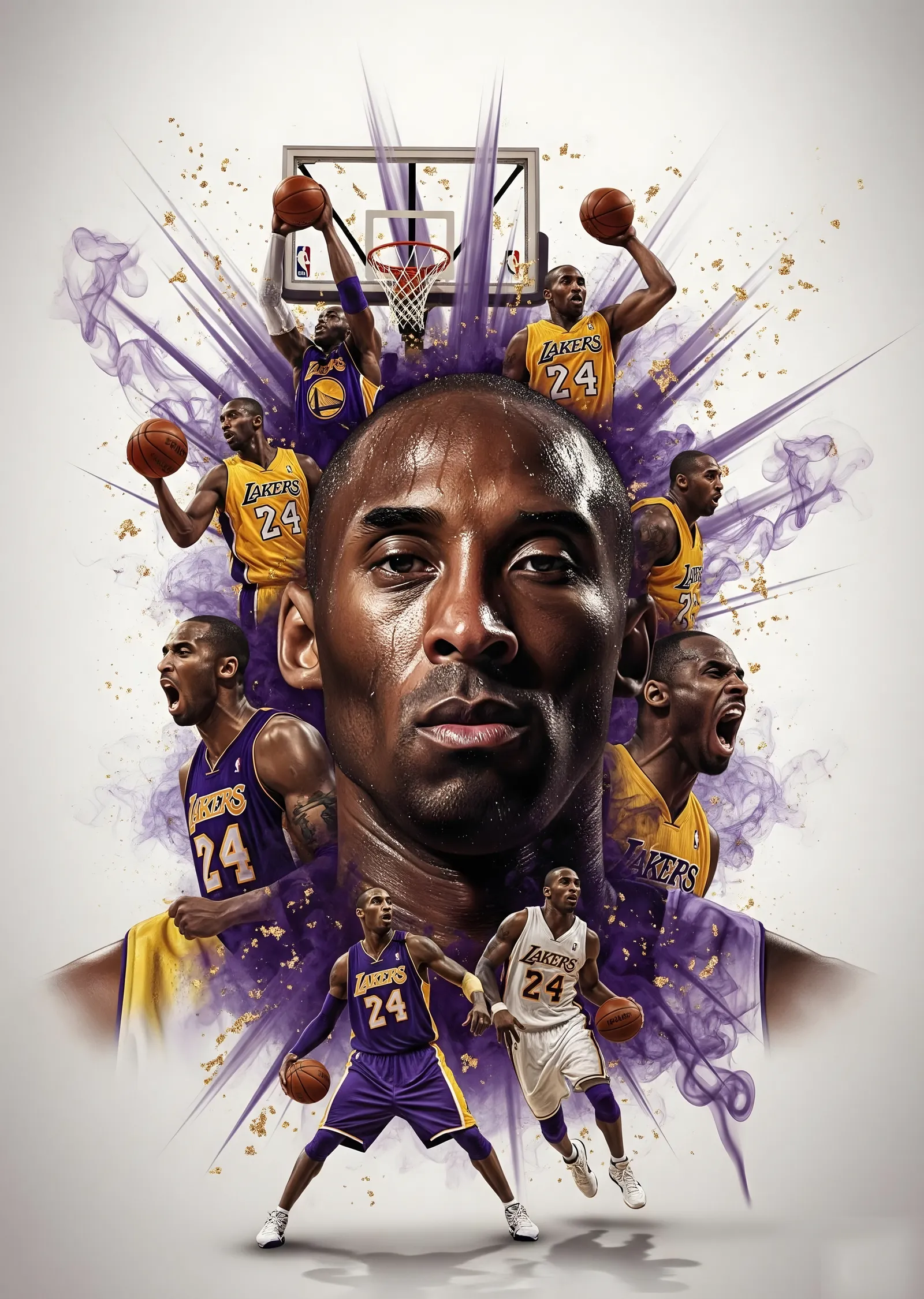 Kobe Bryant: Mamba Mentality Portre Kolajı metal tablo