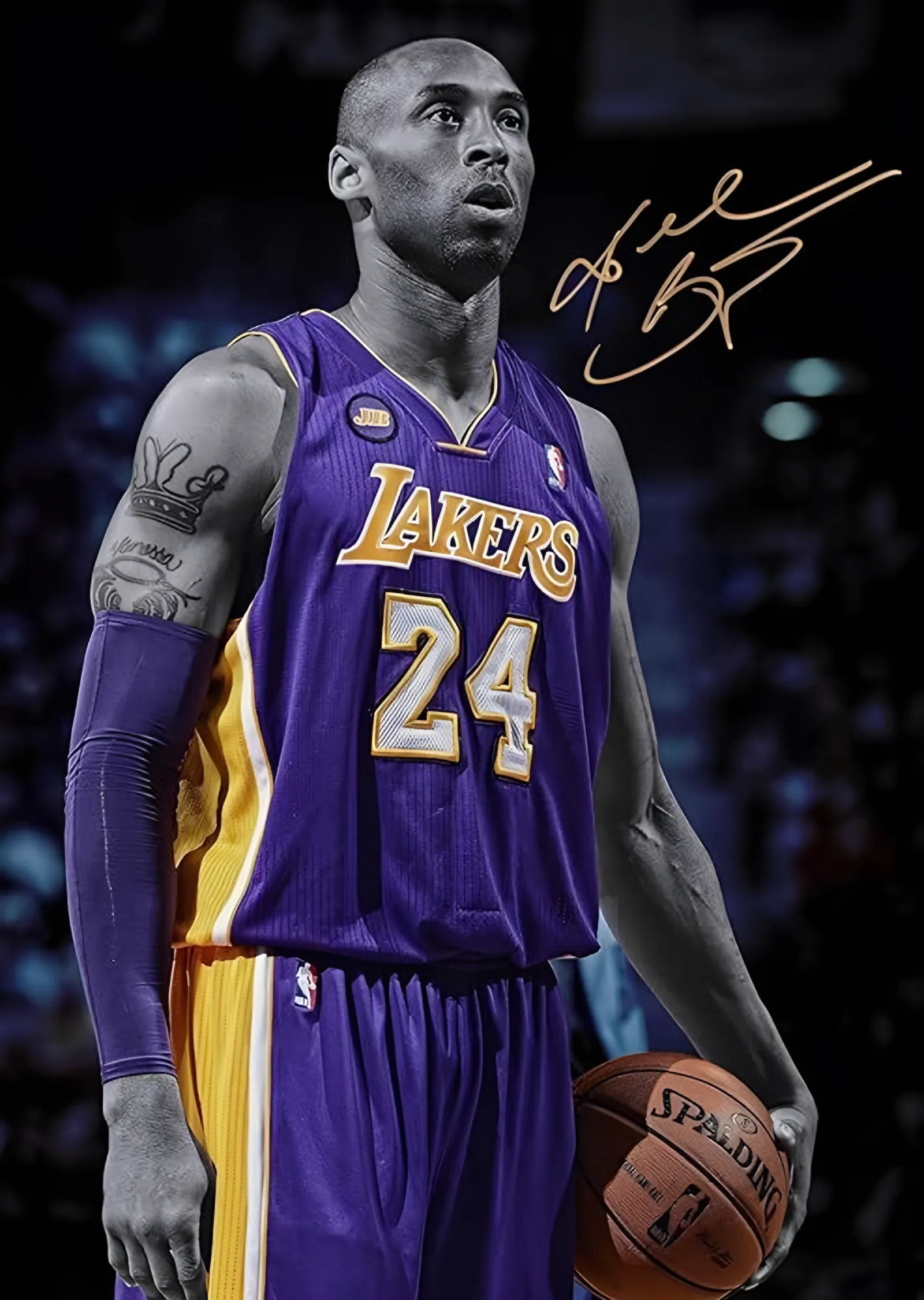Kobe Bryant: Mor Formada Duruş metal tablo