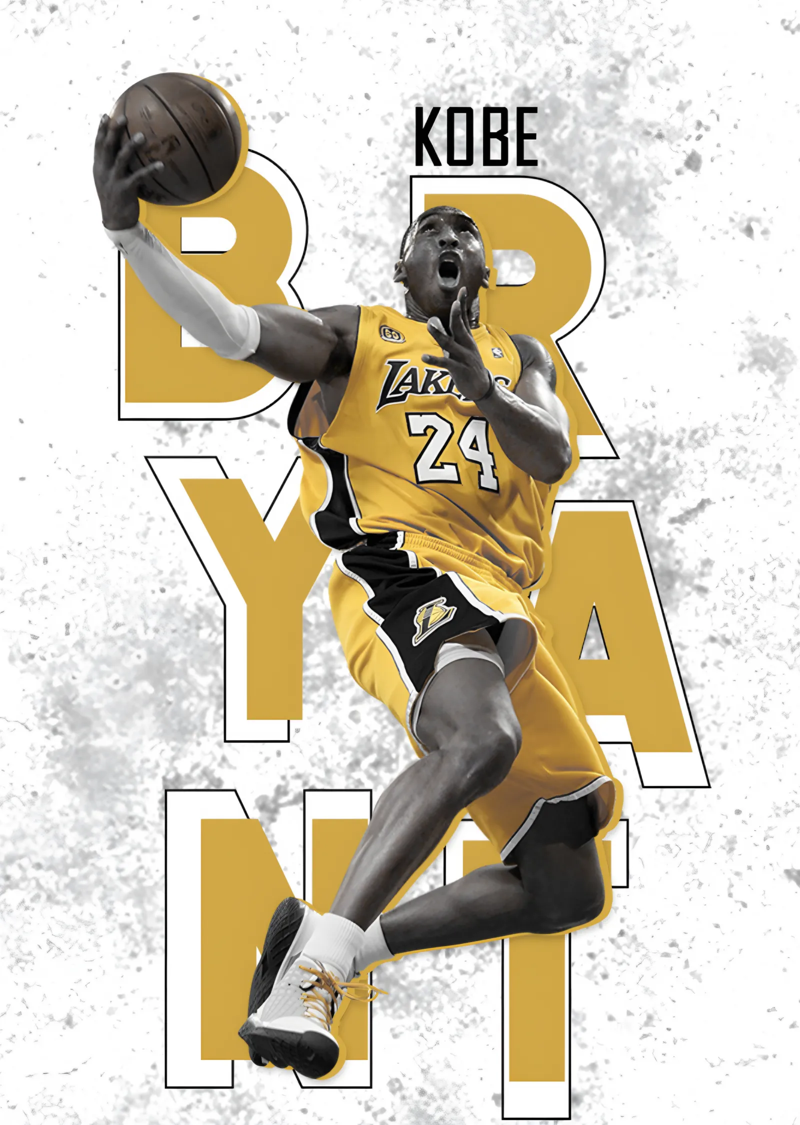 Kobe Bryant: Tipografi Smacı metal tablo