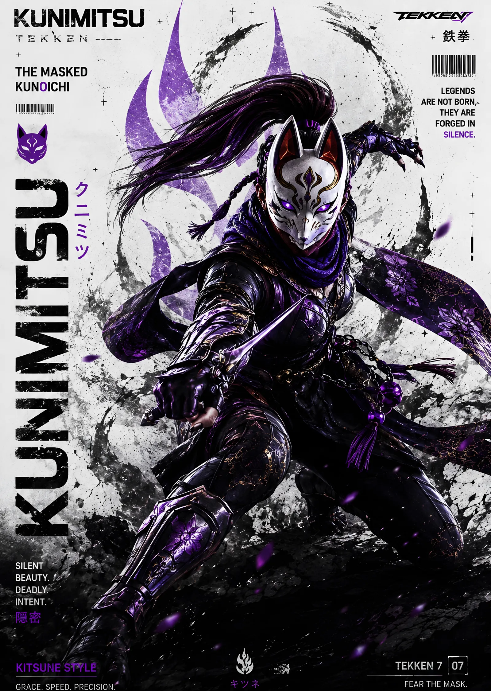 Kunimitsu - Tekken 7 metal tablo