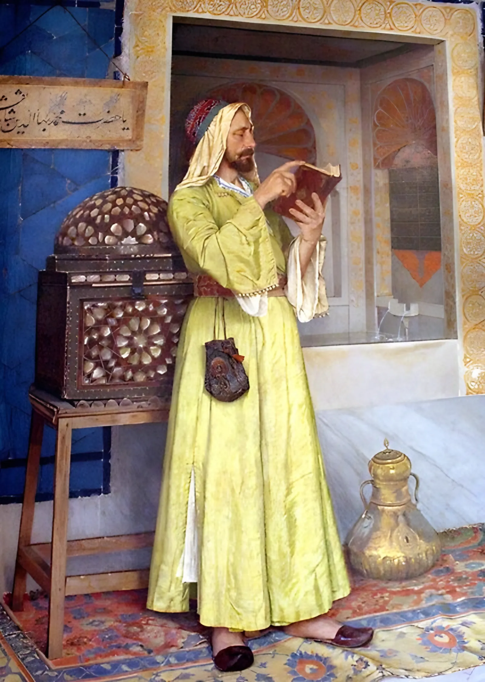 Kuran Okuyan Adam - Osman Hamdi Bey metal tablo