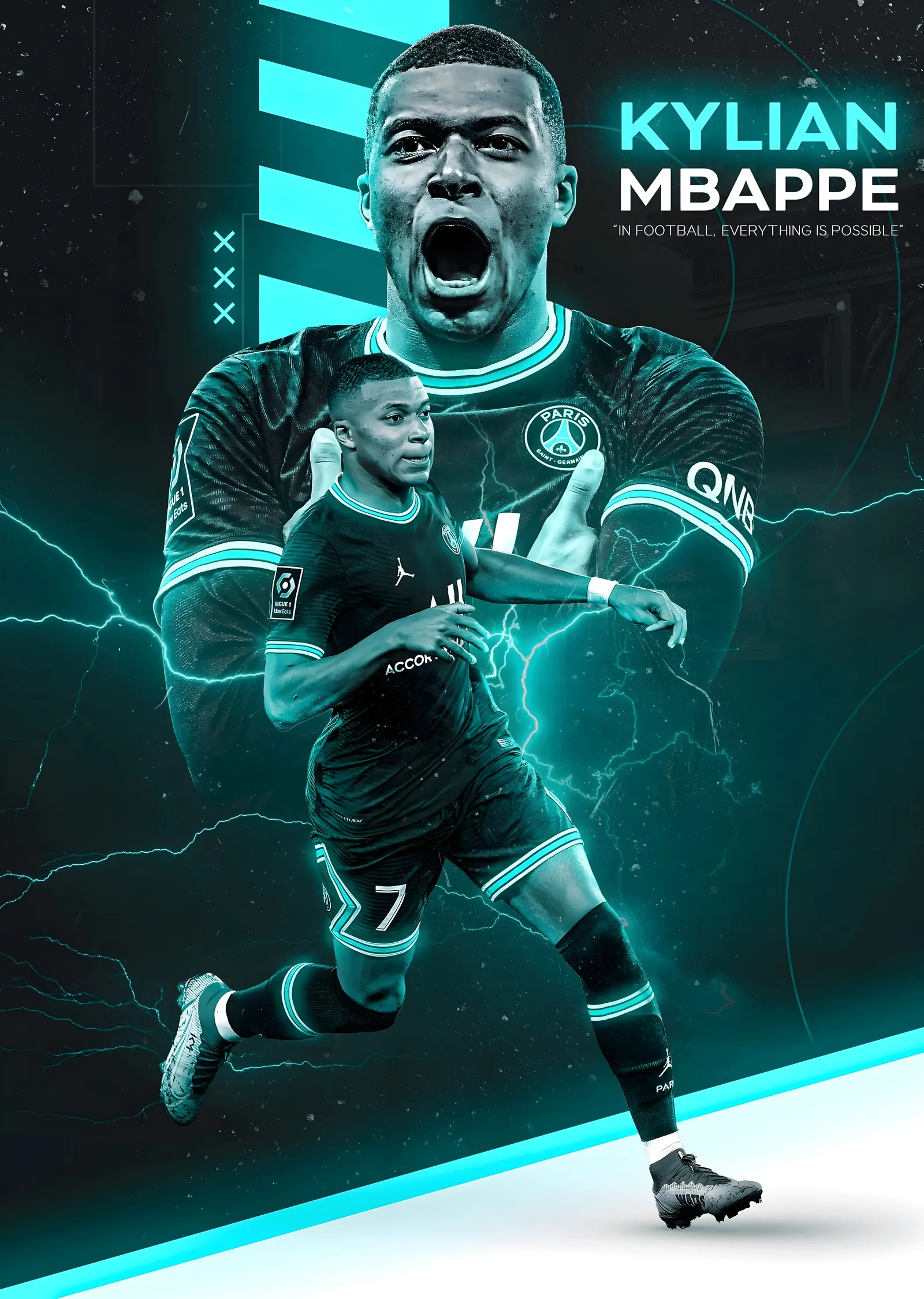 Kylian Mbappé: Futbolun Yıldızı metal tablo