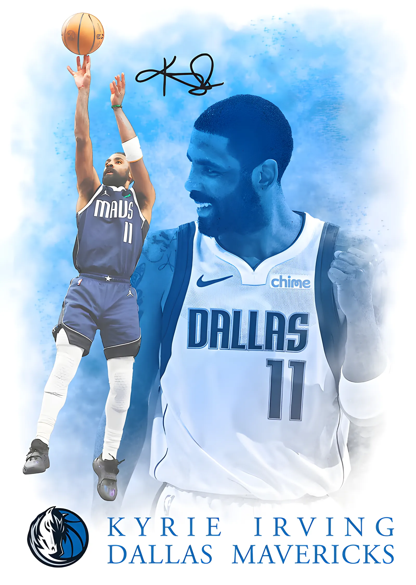 Kyrie Irving - Dallas Mavericks metal tablo