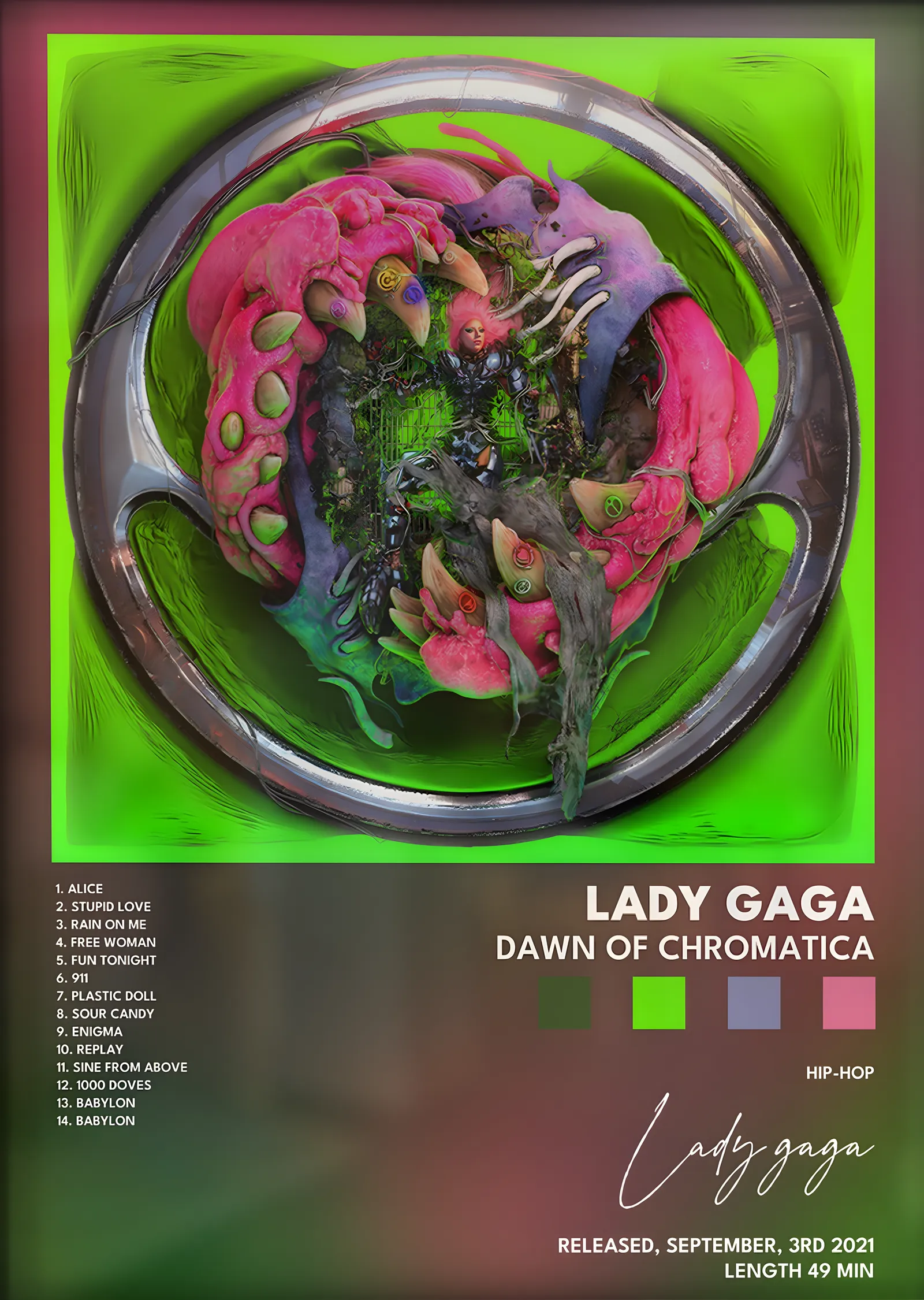 Lady Gaga: Dawn of Chromatica metal tablo
