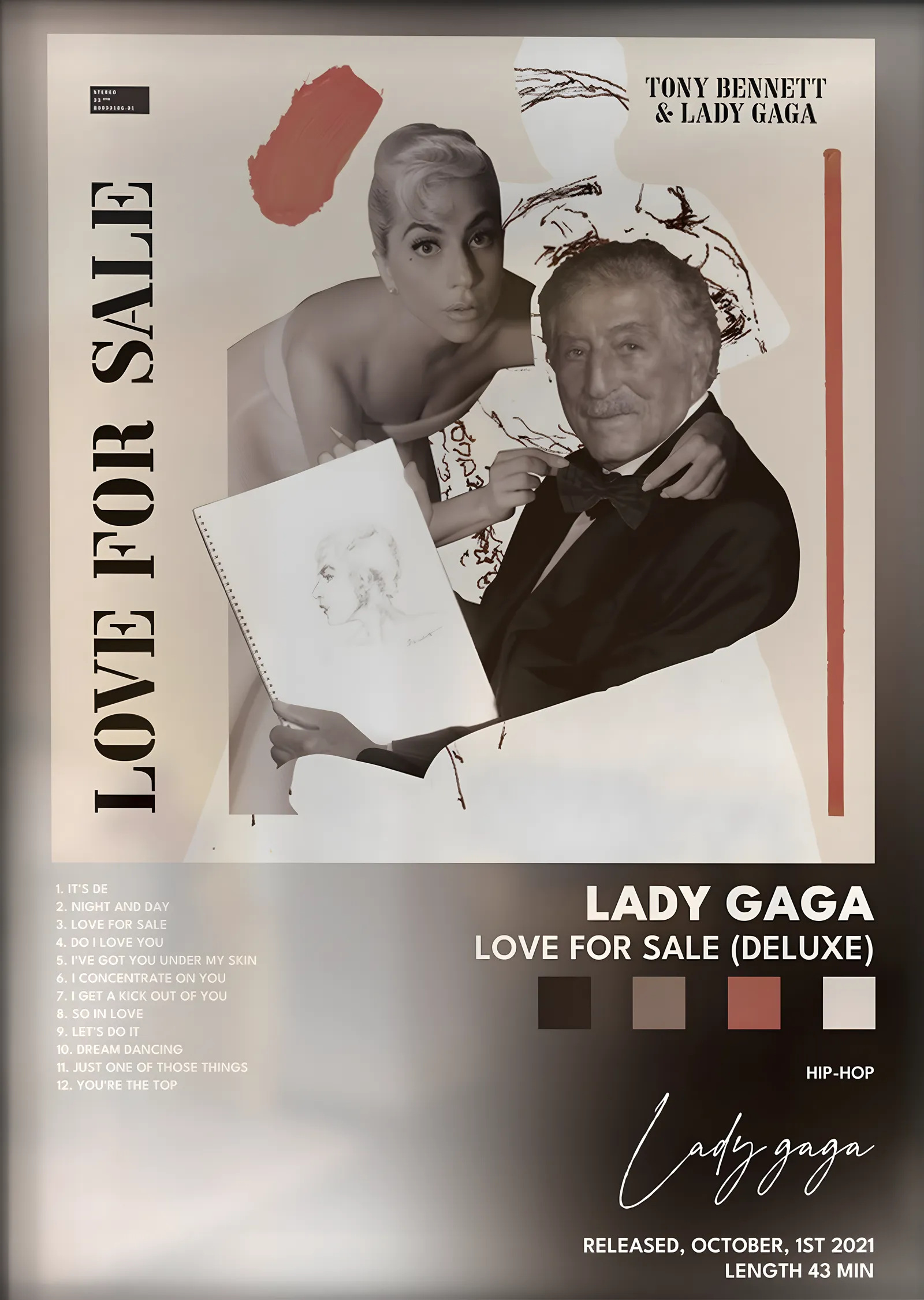 Lady Gaga & Tony Bennett: Love for Sale metal tablo