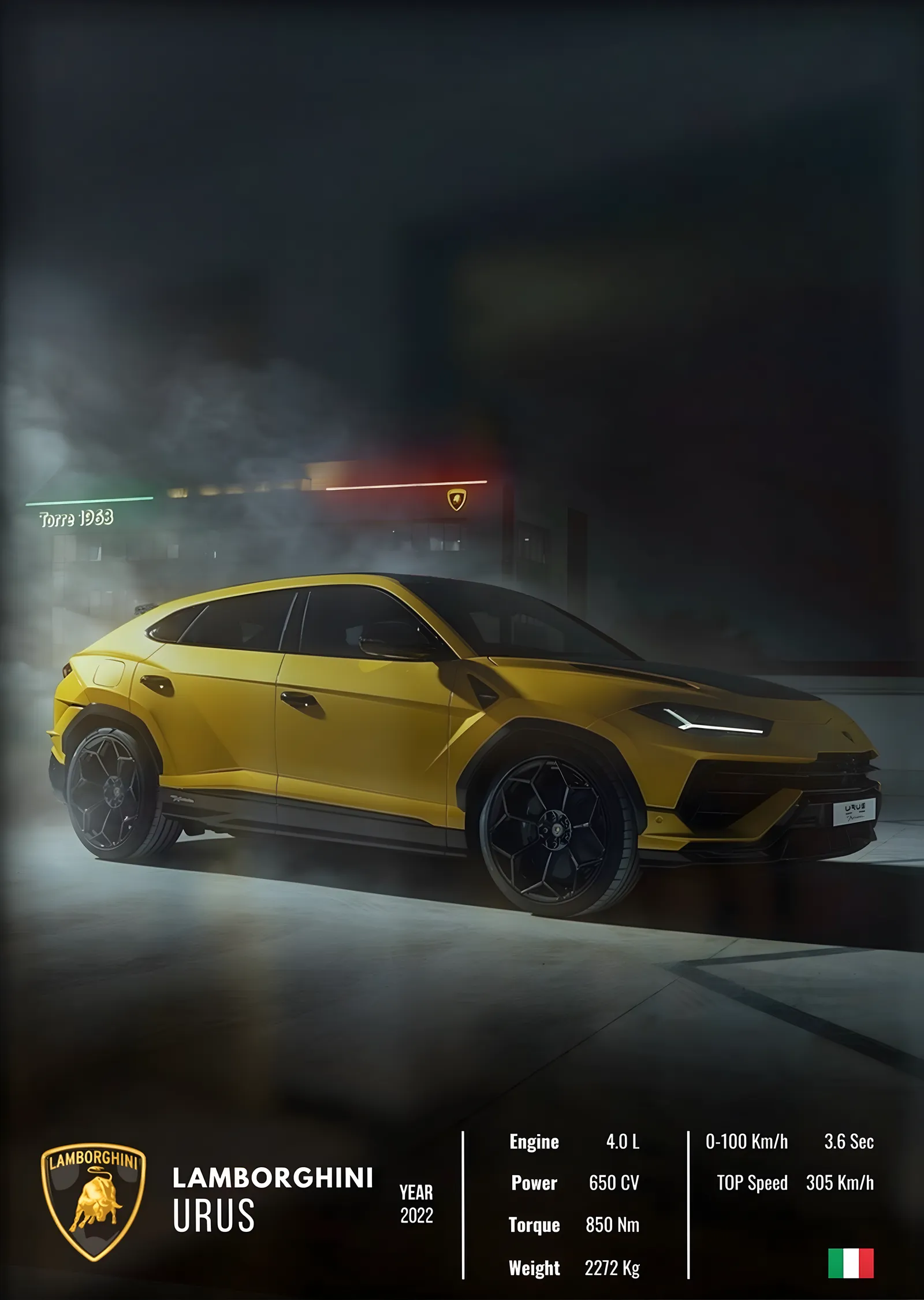 Lamborghini Urus (Teknik Föy) metal tablo