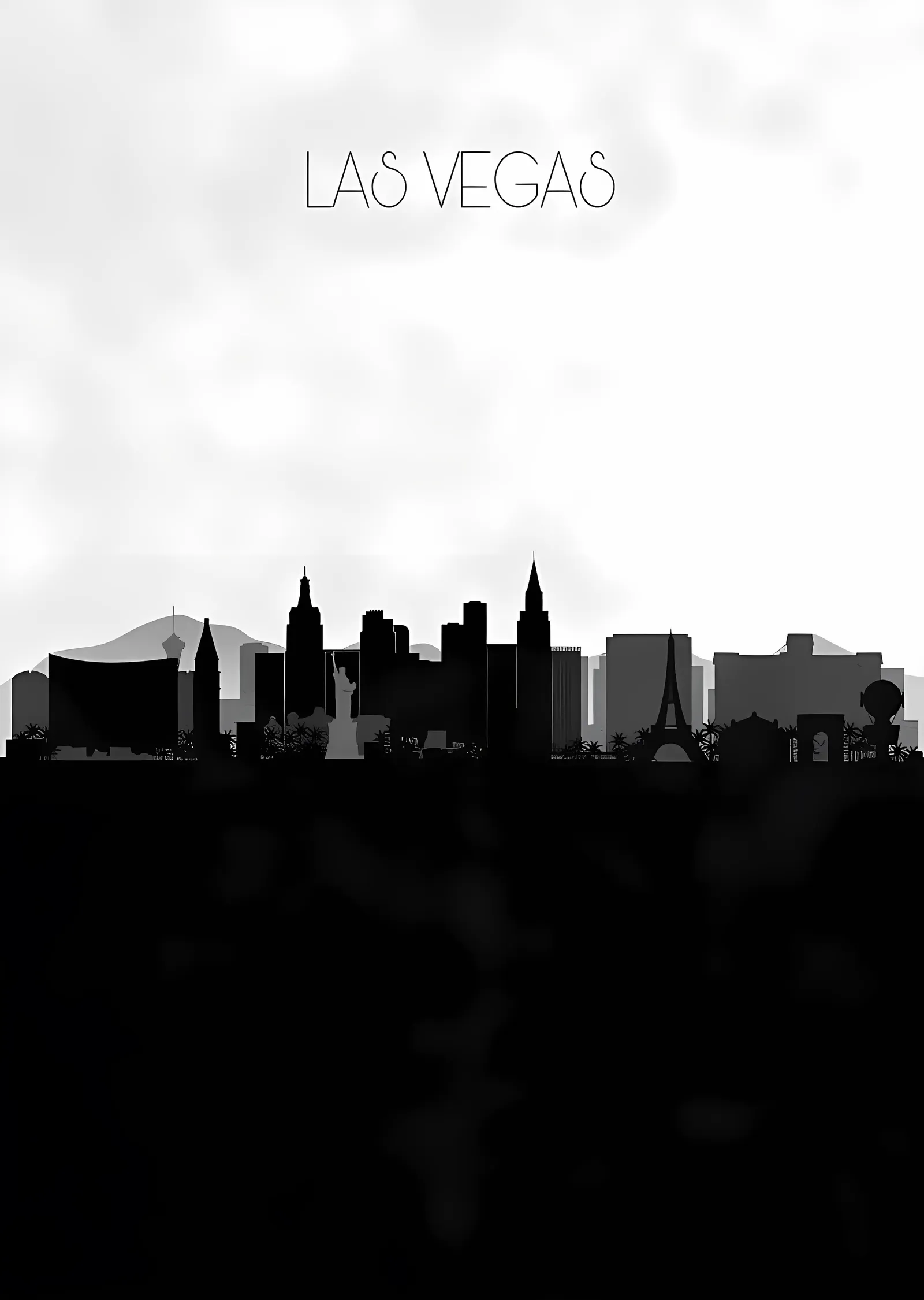 Las Vegas Silueti metal tablo