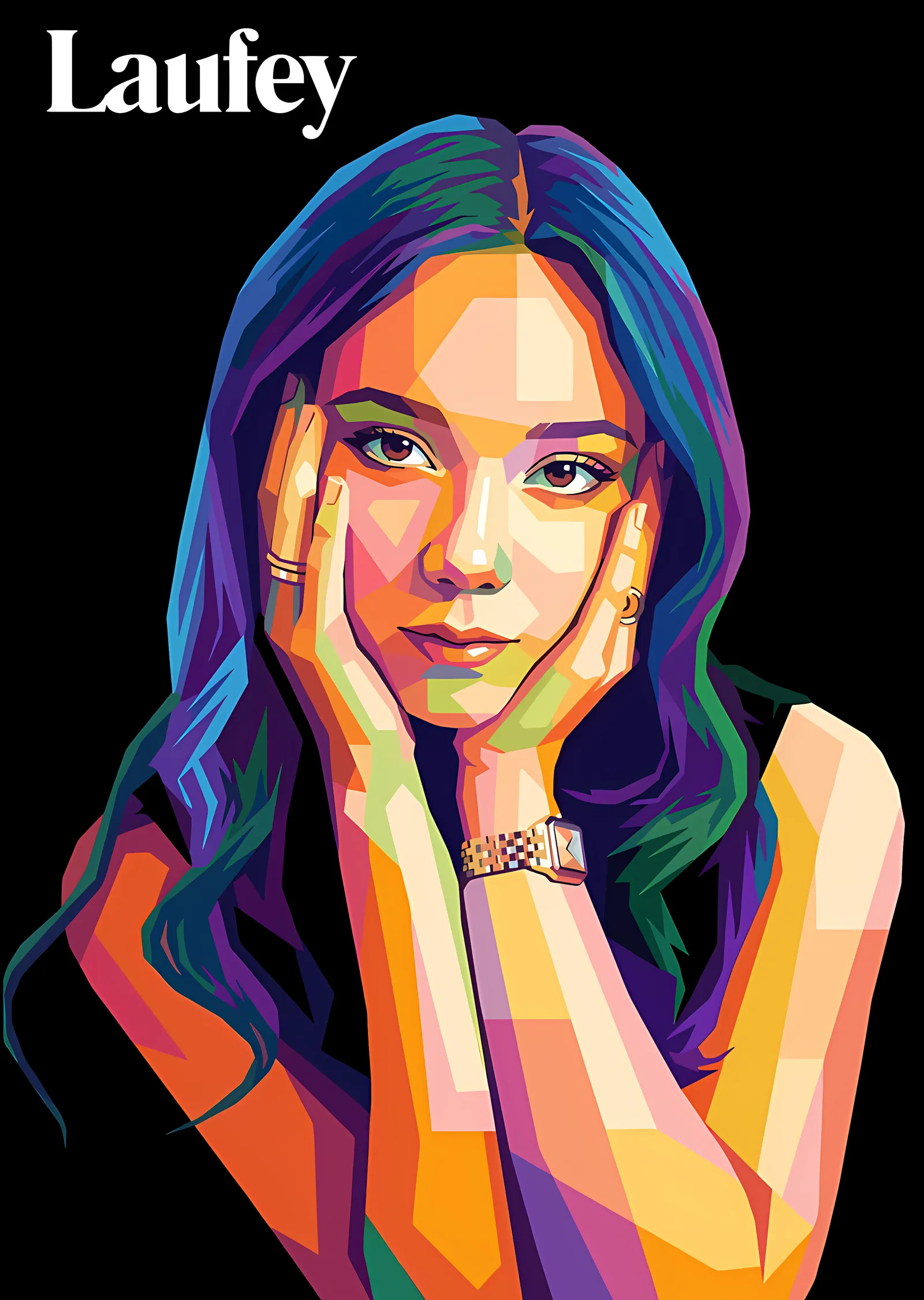 Laufey: Mavi Mor Pop Art metal tablo