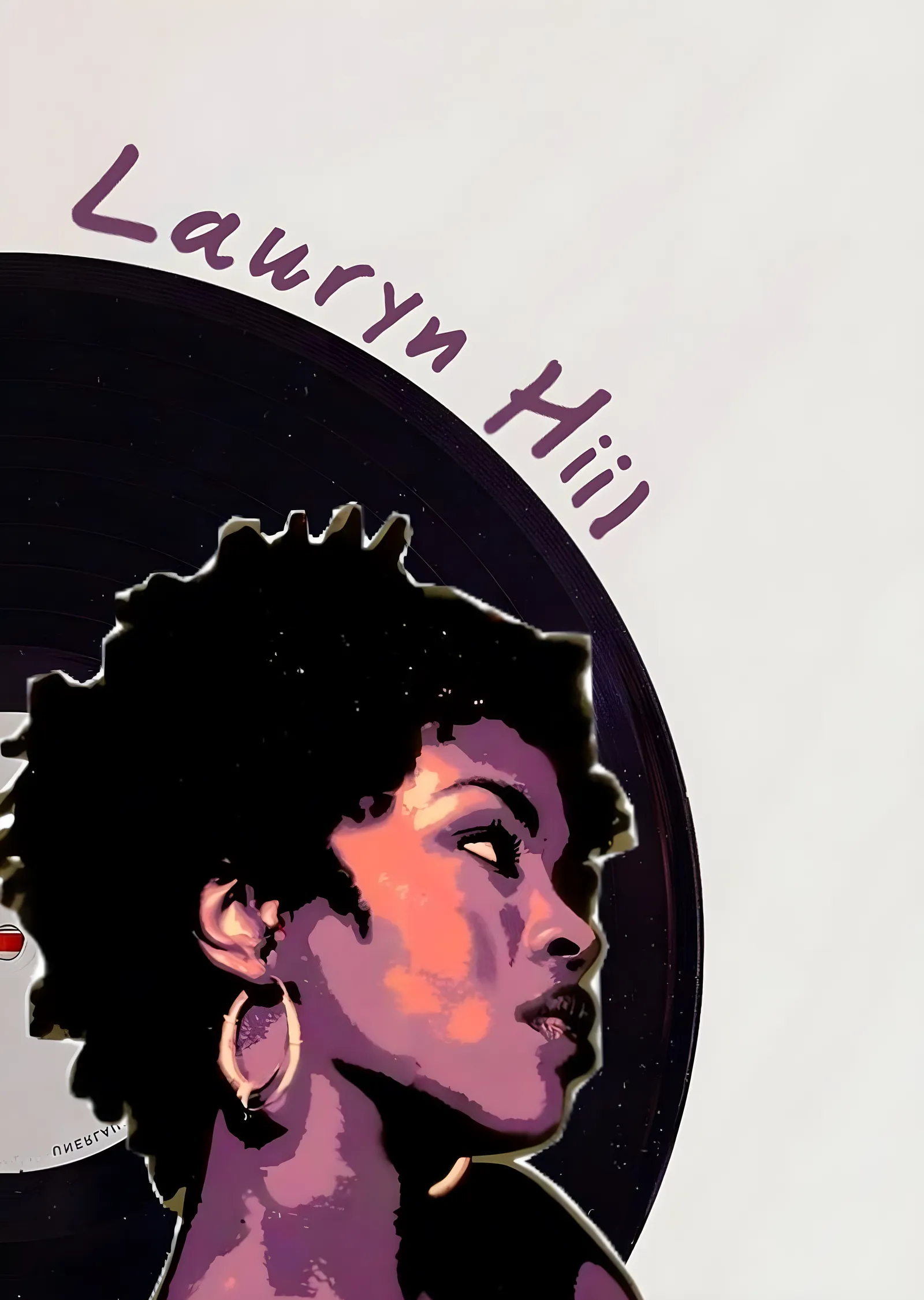 Lauryn Hill - Mor İllüstrasyon metal tablo