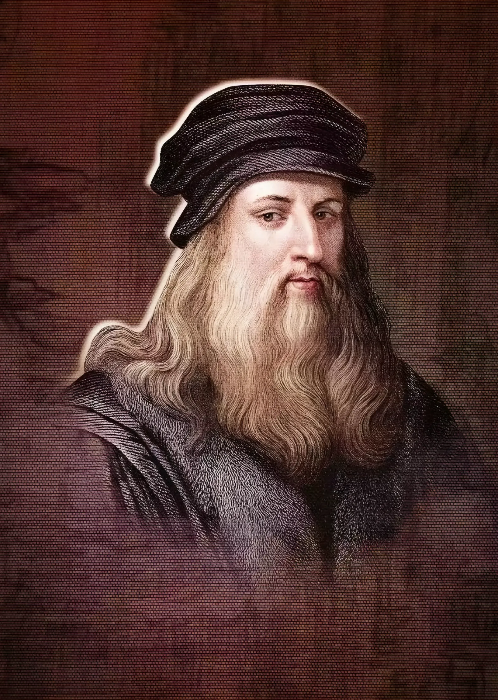 Leonardo da Vinci Portresi metal tablo