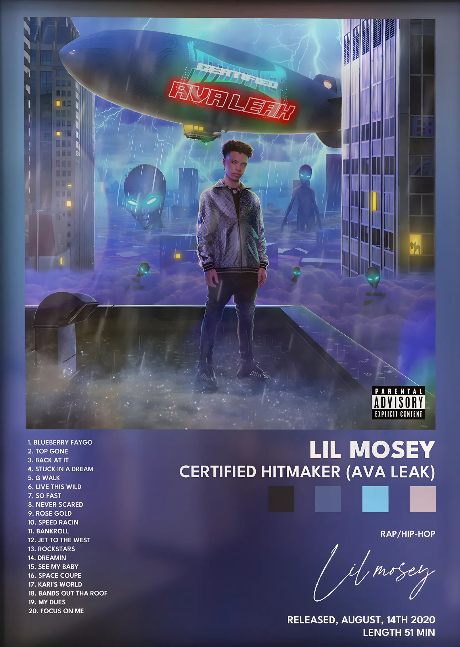 Lil Mosey: Certified Hitmaker (Ava Leak) metal tablo