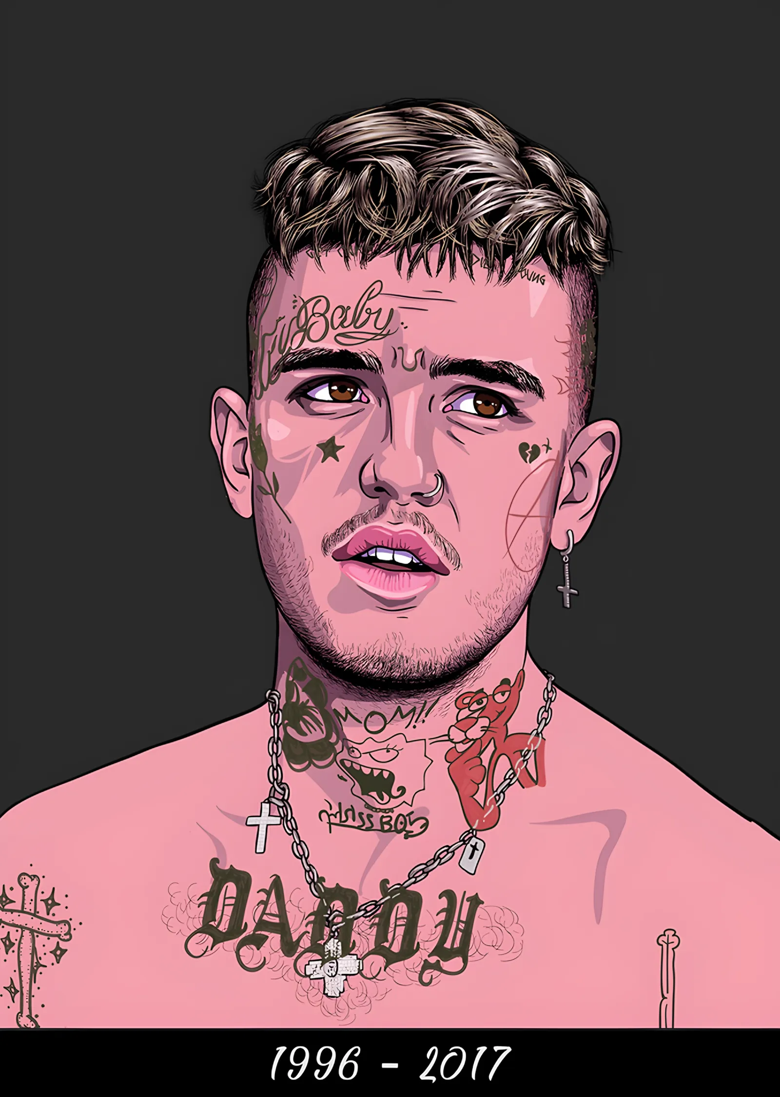 Lil Peep - 1996 - 2017 metal tablo