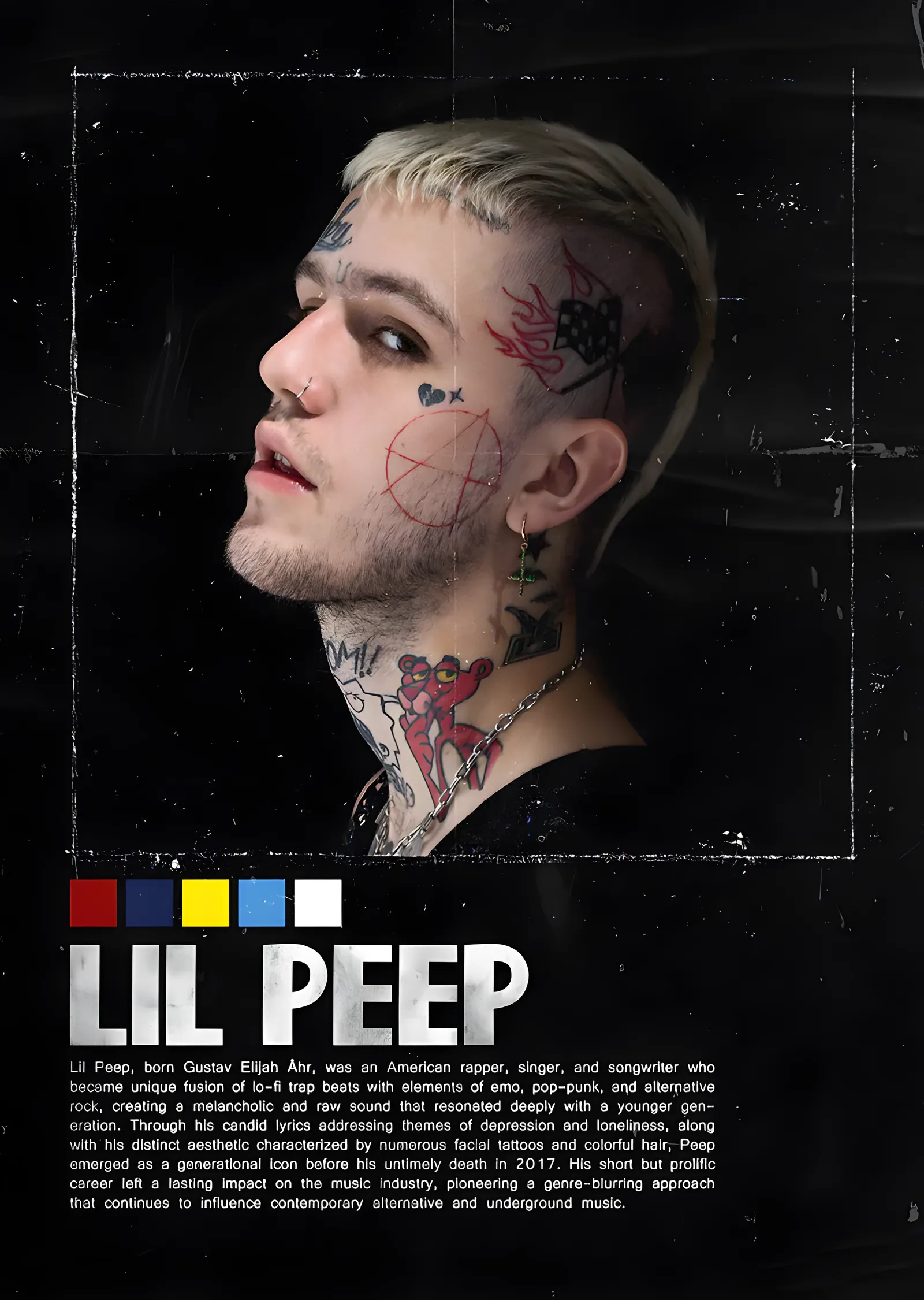 Lil Peep - Anma Afişi metal tablo
