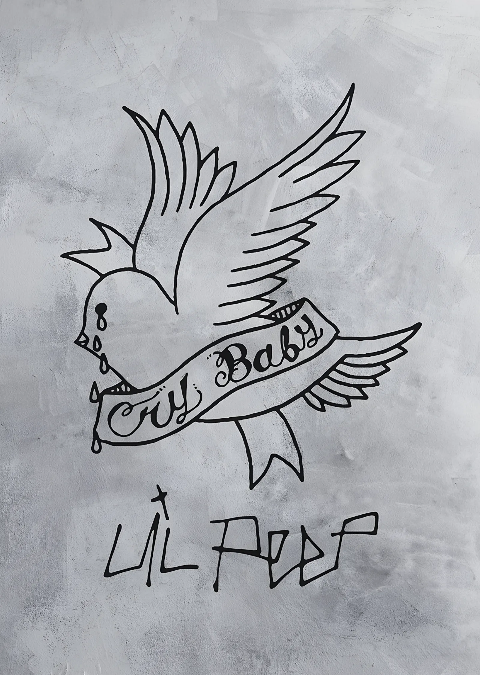 Lil Peep - Cry Baby Kırlangıç metal tablo